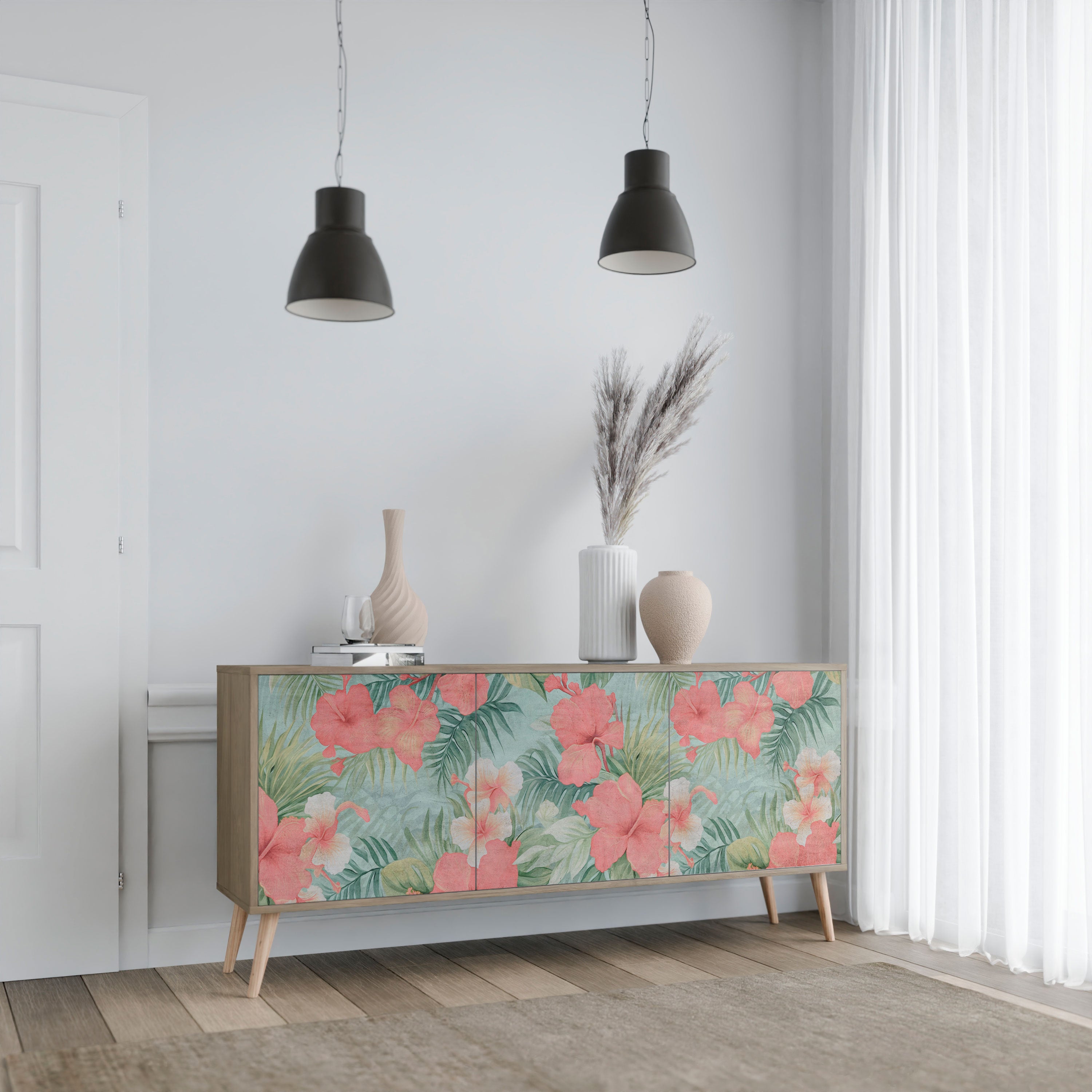 HAWAIIAN SPIRIT 3-Door Sideboard in Oak Effect
