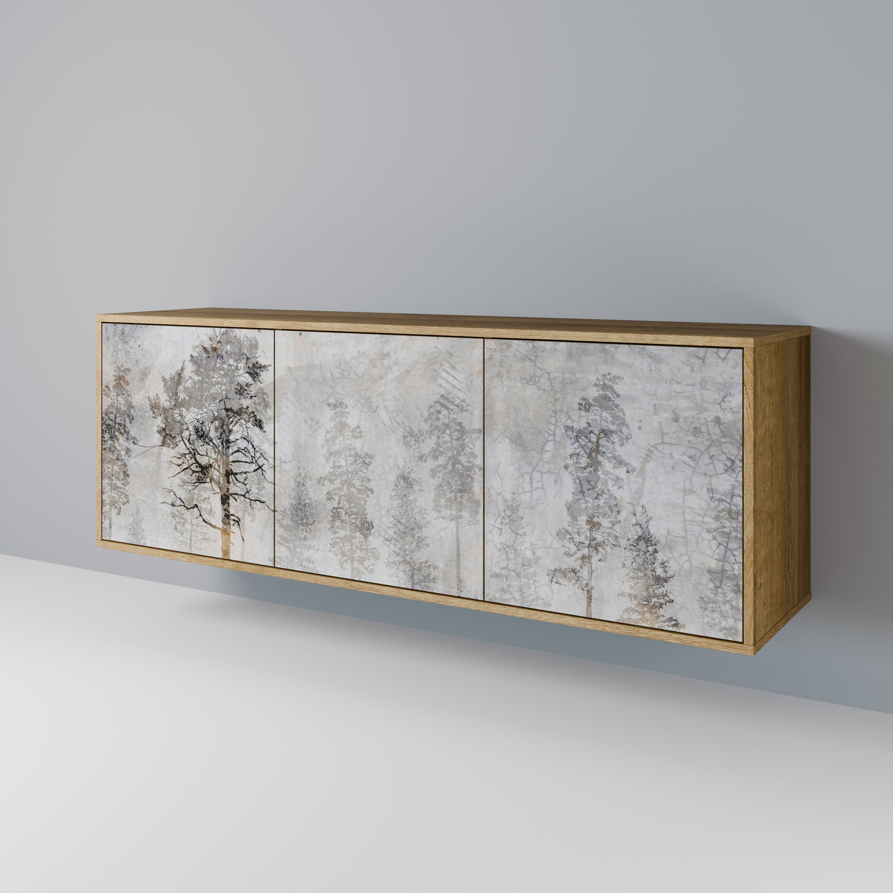 FADE IN THE TREES 3-Door Sideboard in Oak Effect