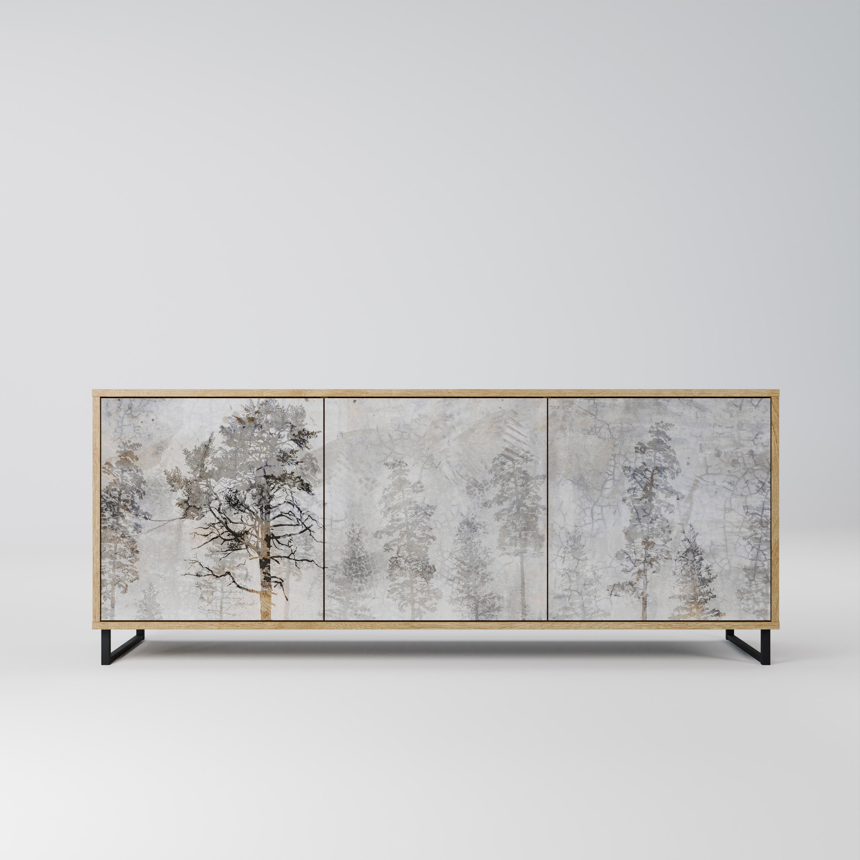 FADE IN THE TREES 3-Door Sideboard in Oak Effect