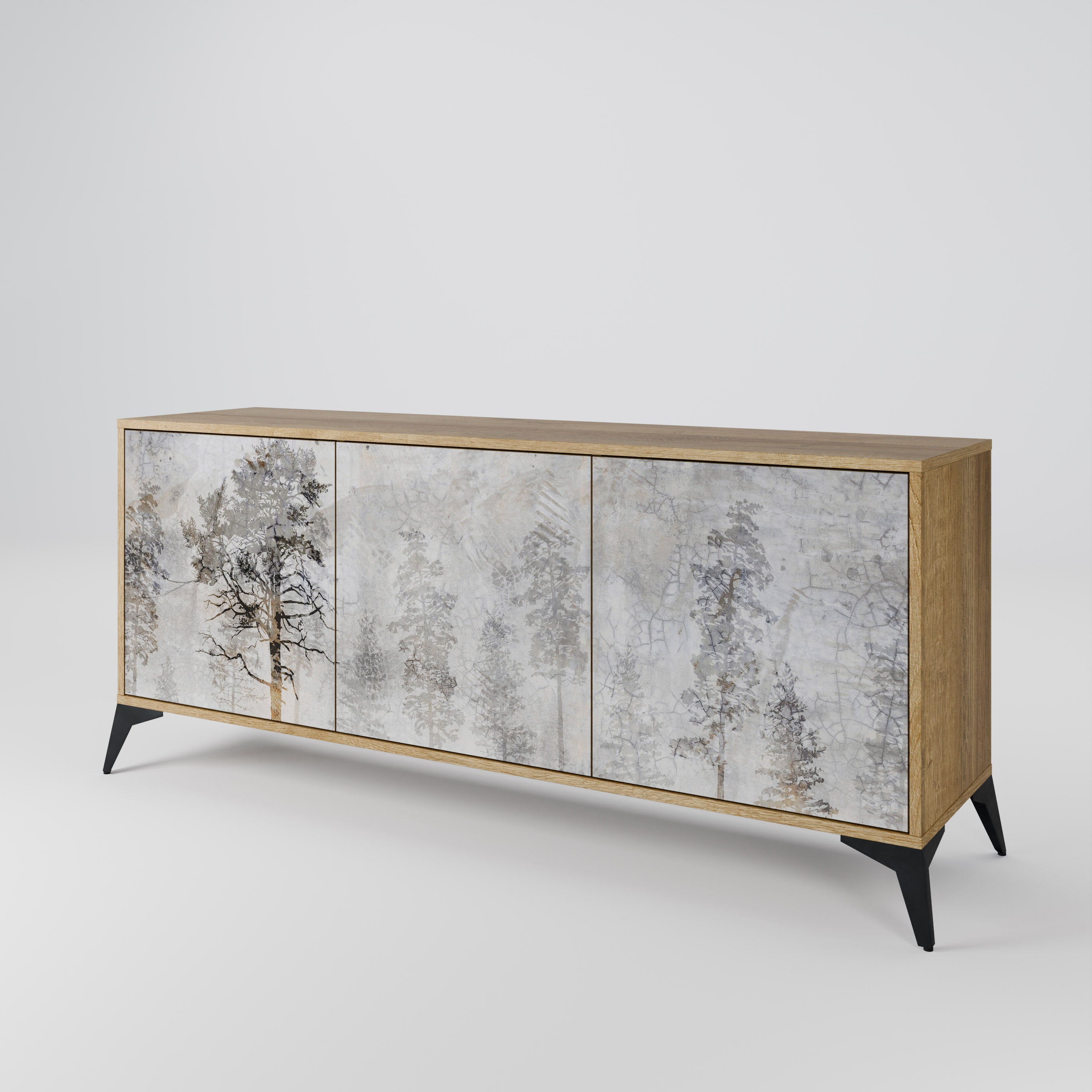 FADE IN THE TREES 3-Door Sideboard in Oak Effect