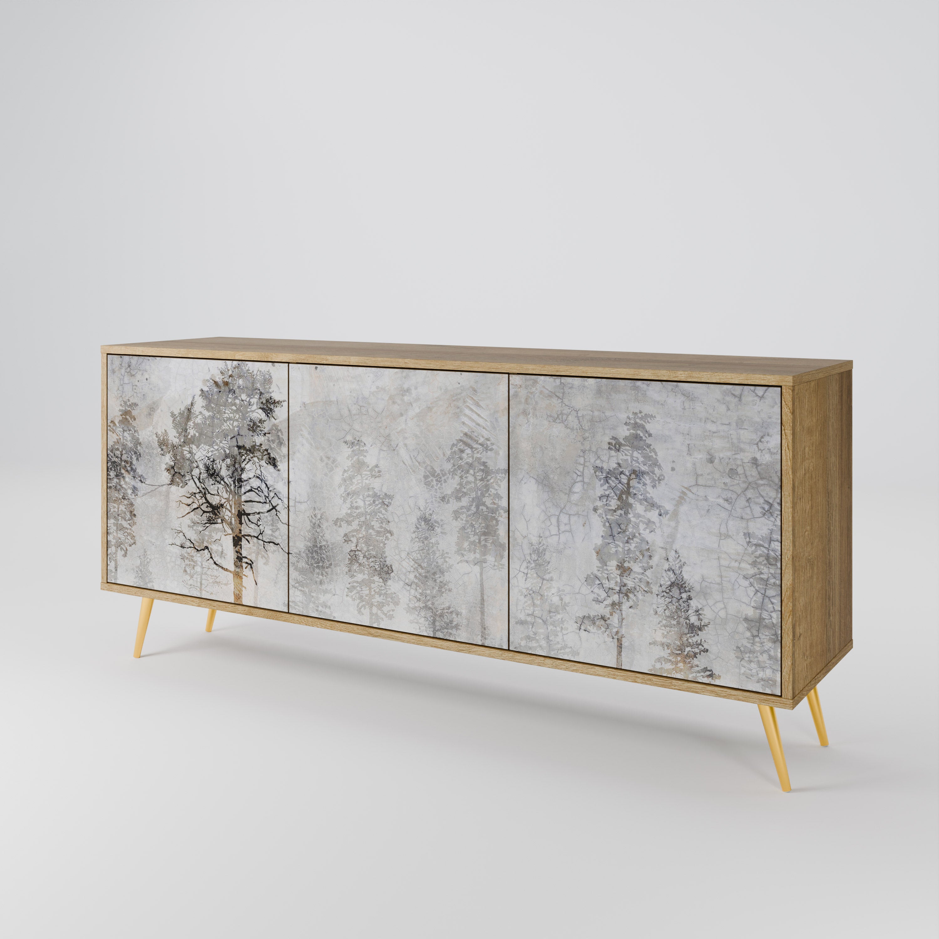 FADE IN THE TREES 3-Door Sideboard in Oak Effect