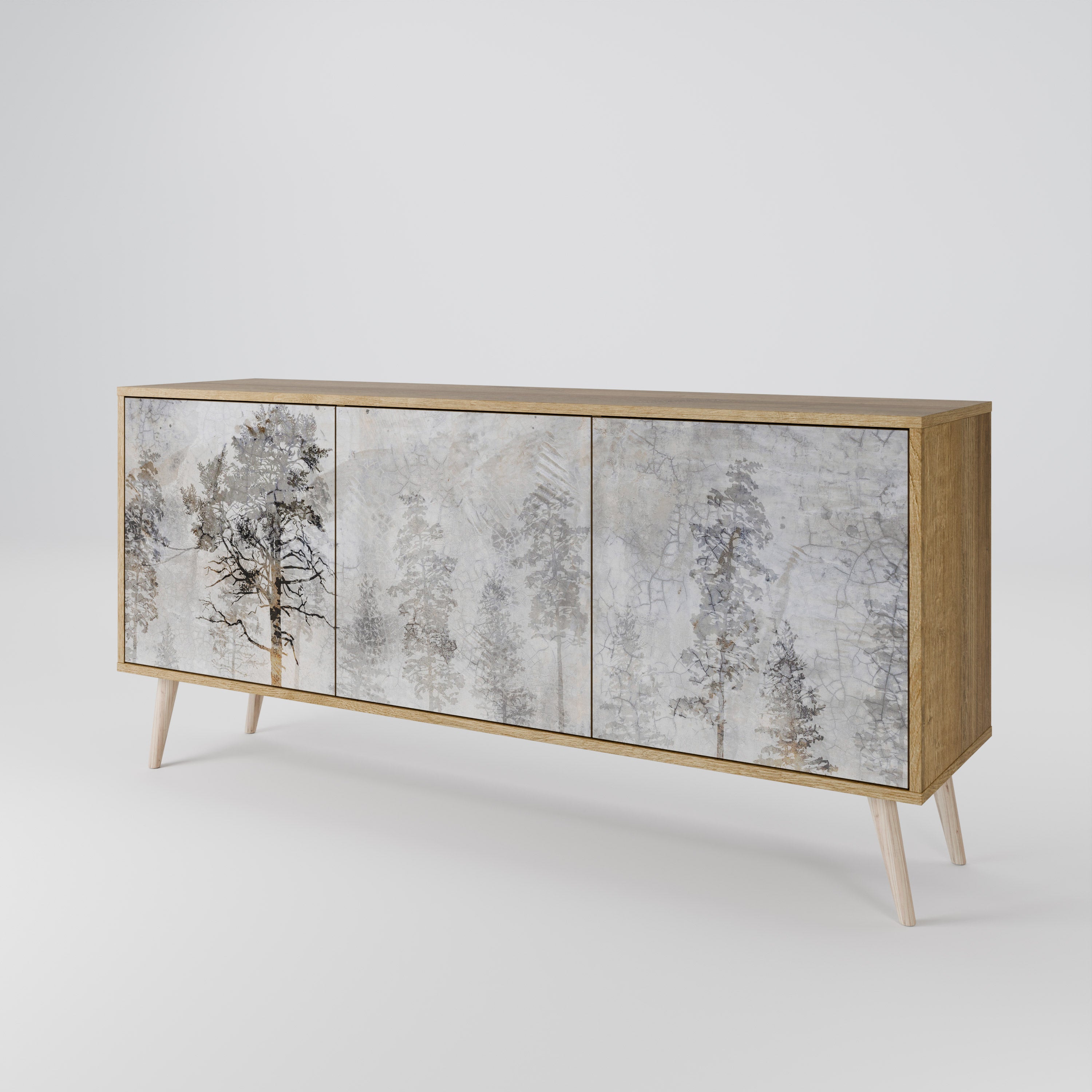 FADE IN THE TREES 3-Door Sideboard in Oak Effect