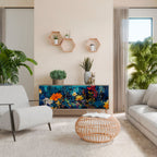 MIDNIGHT BLOSSOM Aparador de 3 Puertas en Efecto Roble