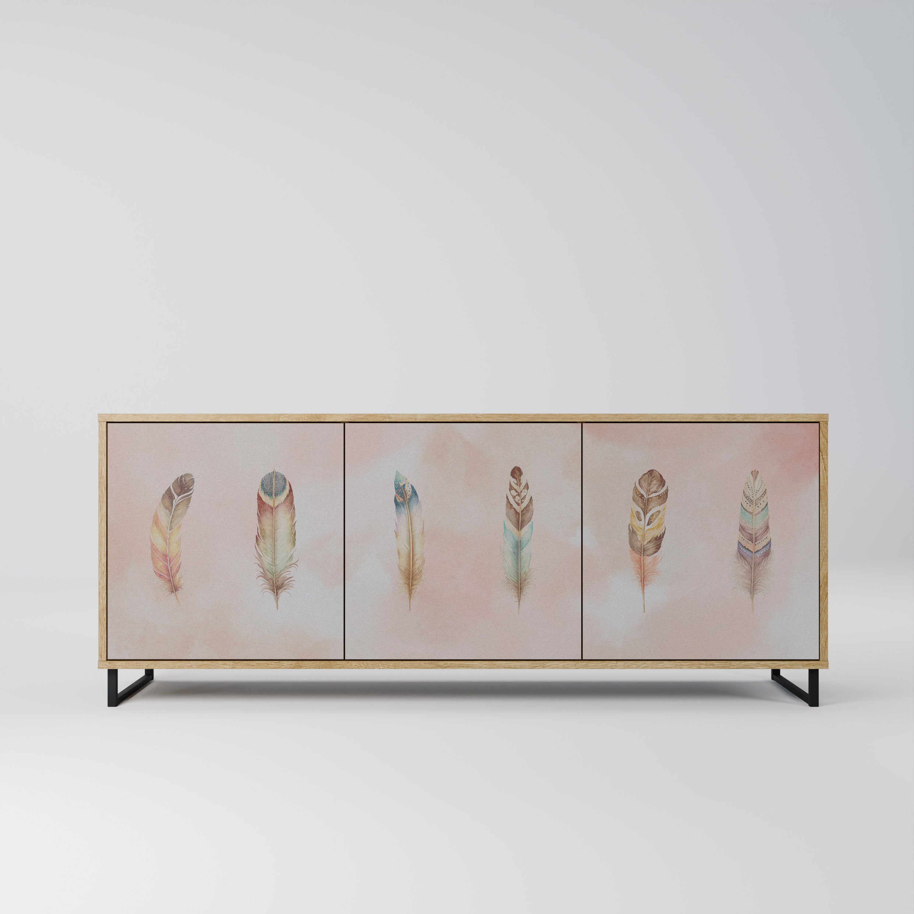 THE DELIQUESCE 3-Door Sideboard in Oak Effect