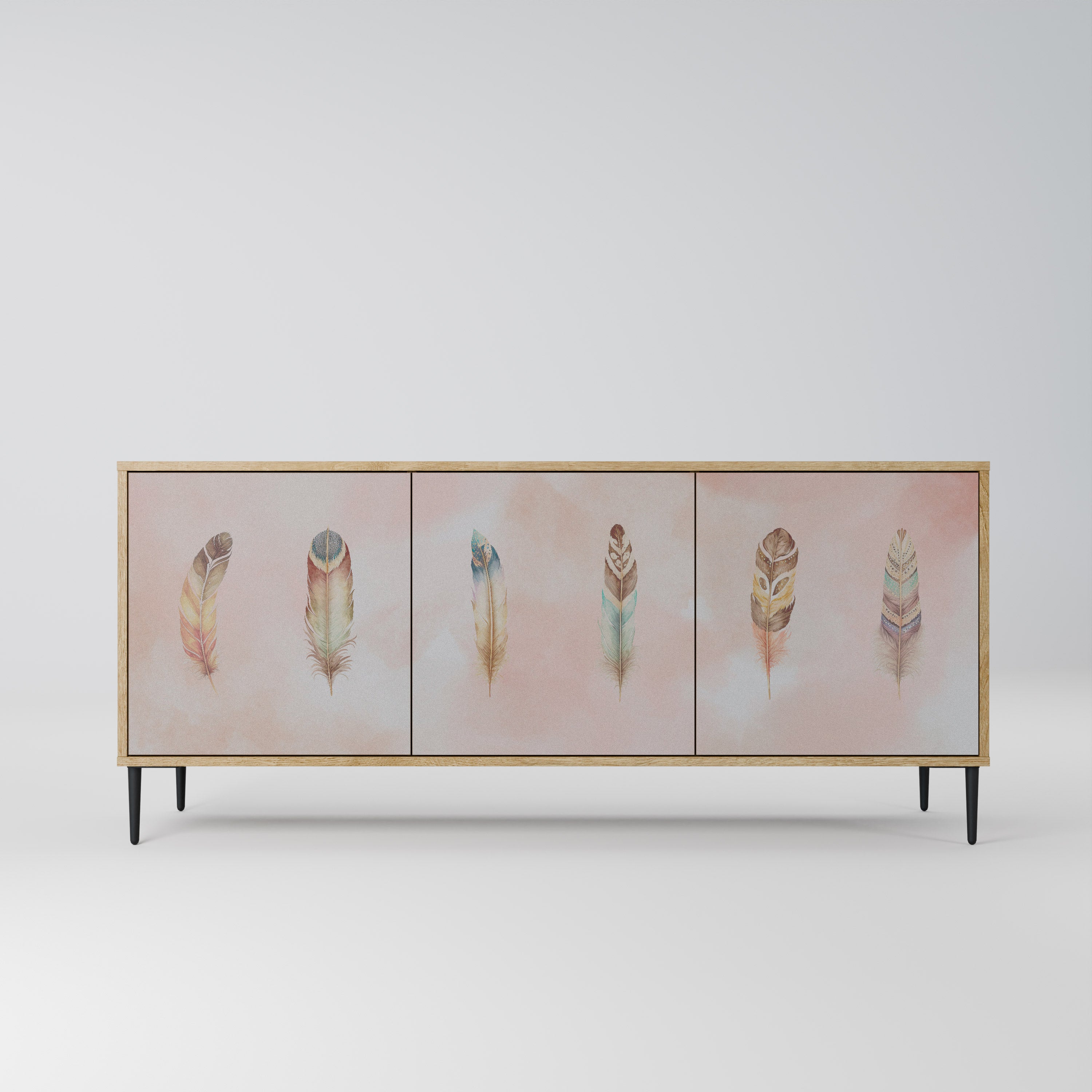 THE DELIQUESCE 3-Door Sideboard in Oak Effect