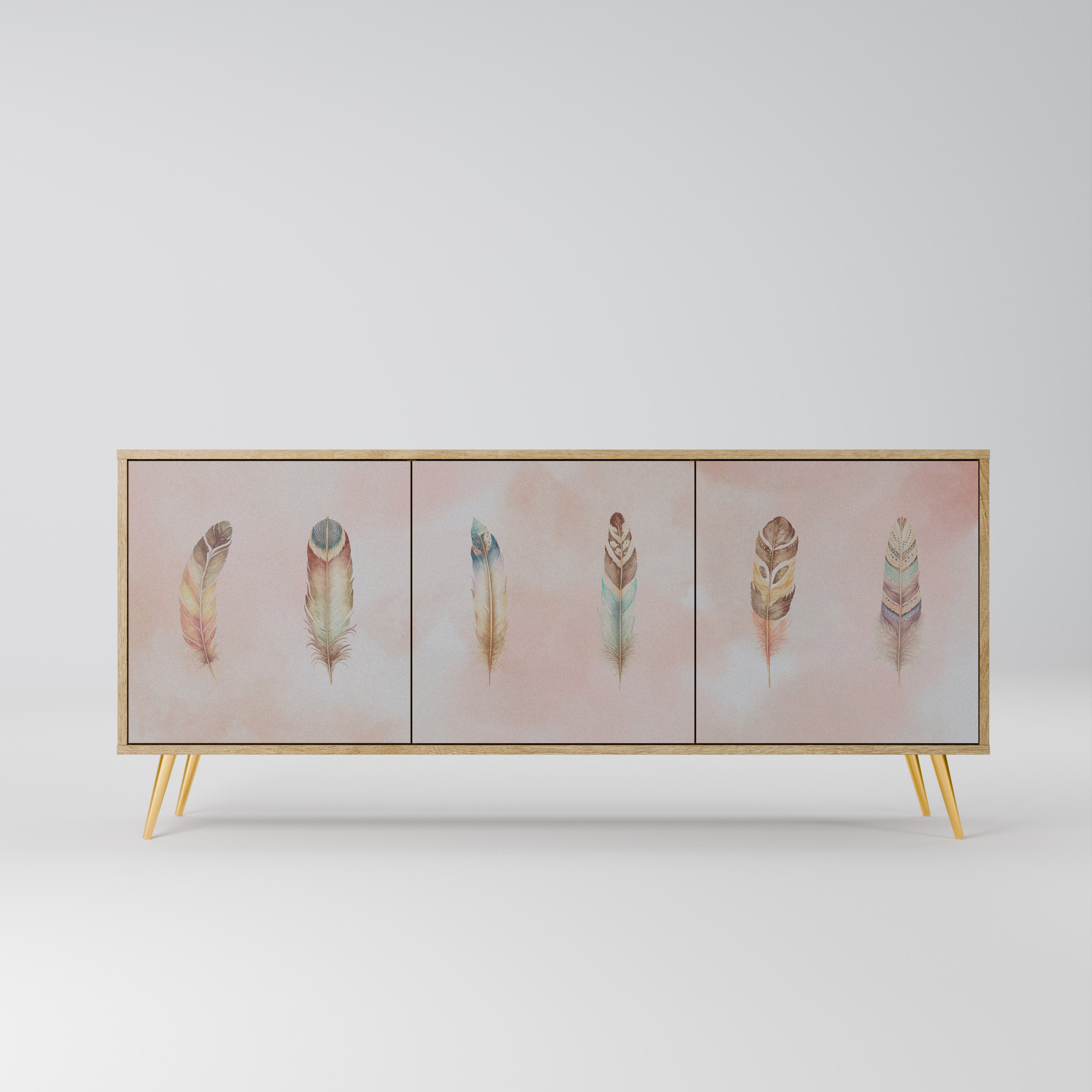 THE DELIQUESCE 3-Door Sideboard in Oak Effect