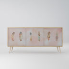 THE DELIQUESCE Aparador de 3 Puertas en Efecto Roble