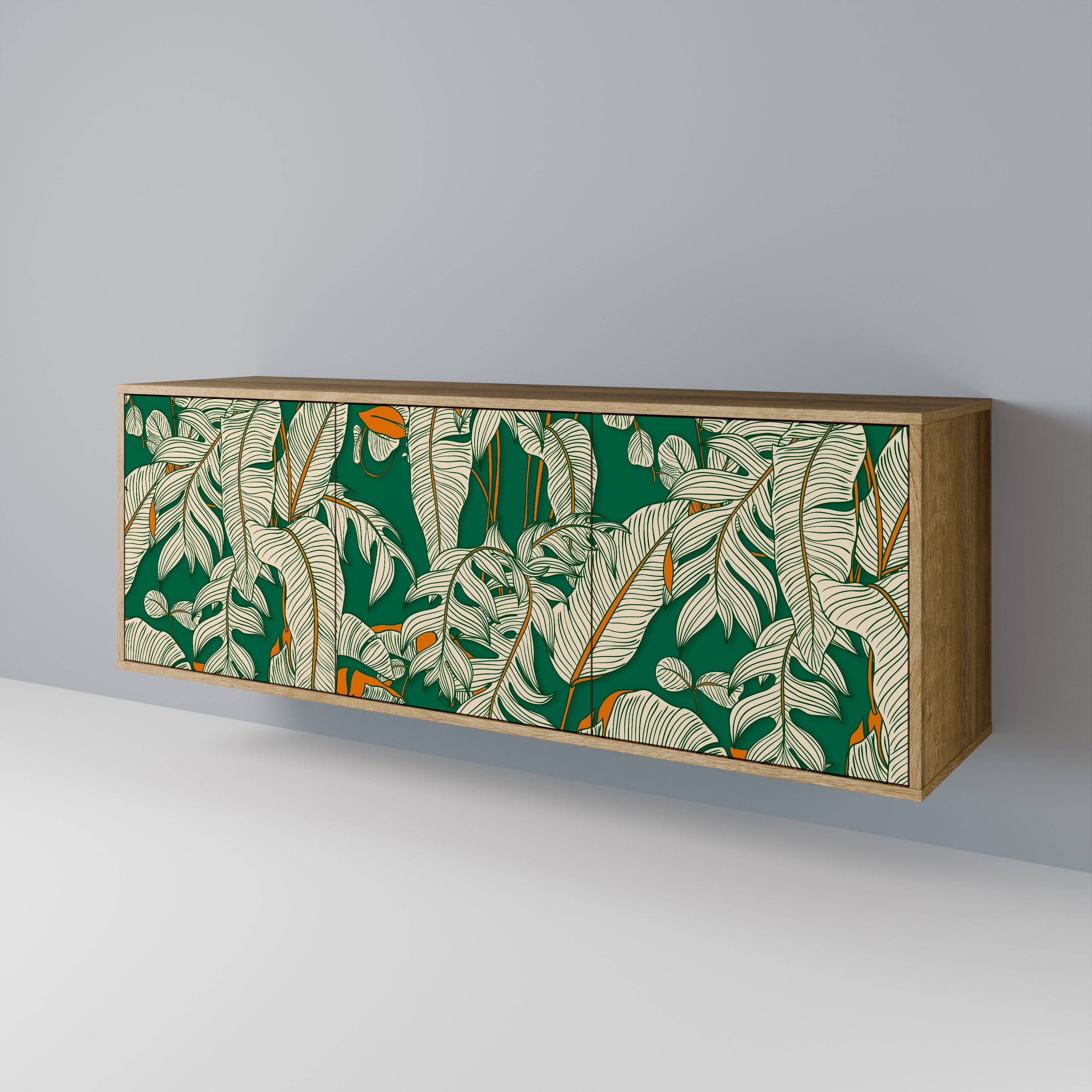 VERDANT PLEASURES 3-Door Sideboard in Oak Effect