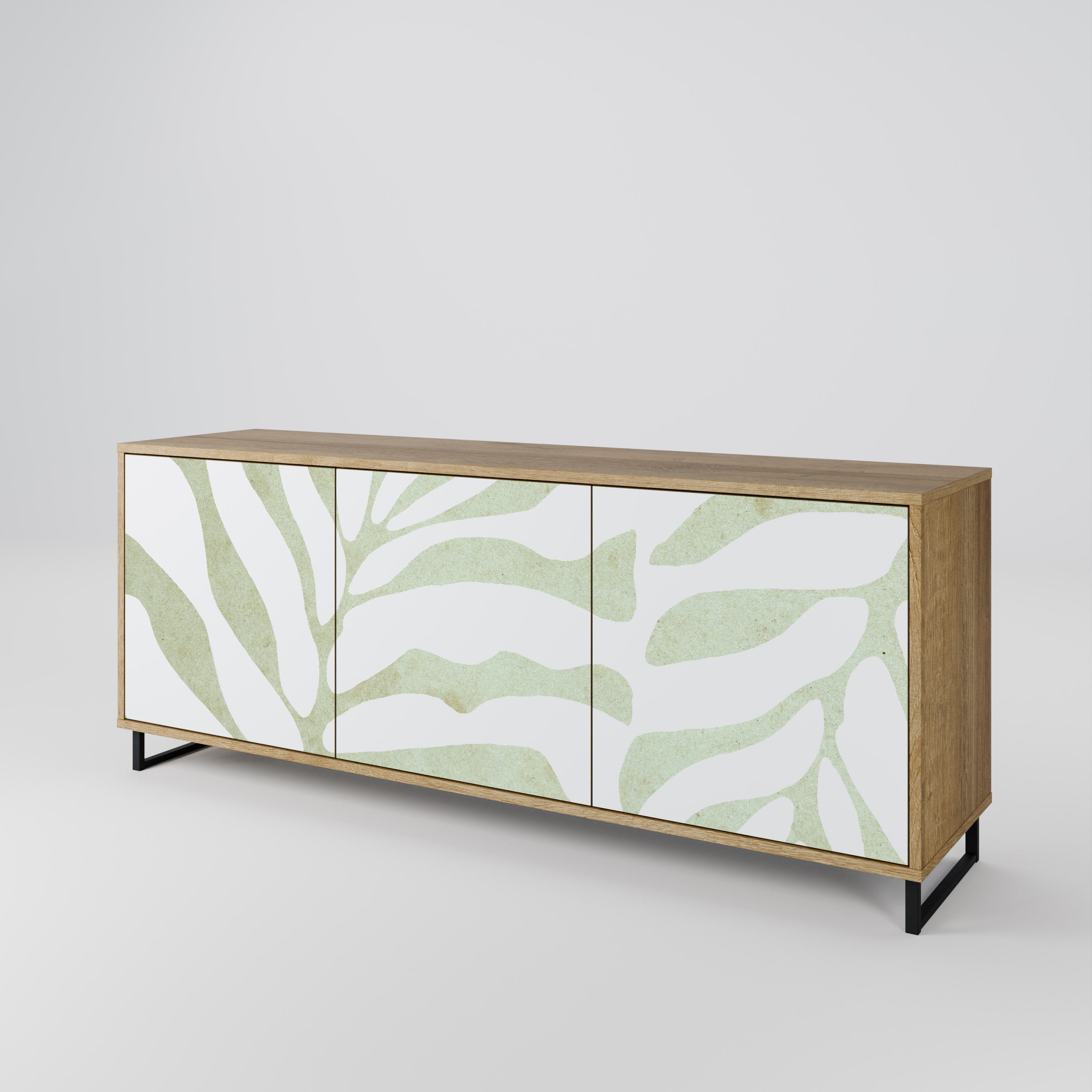 BOTANICAL SPARK 3-Door Sideboard in Oak Effect