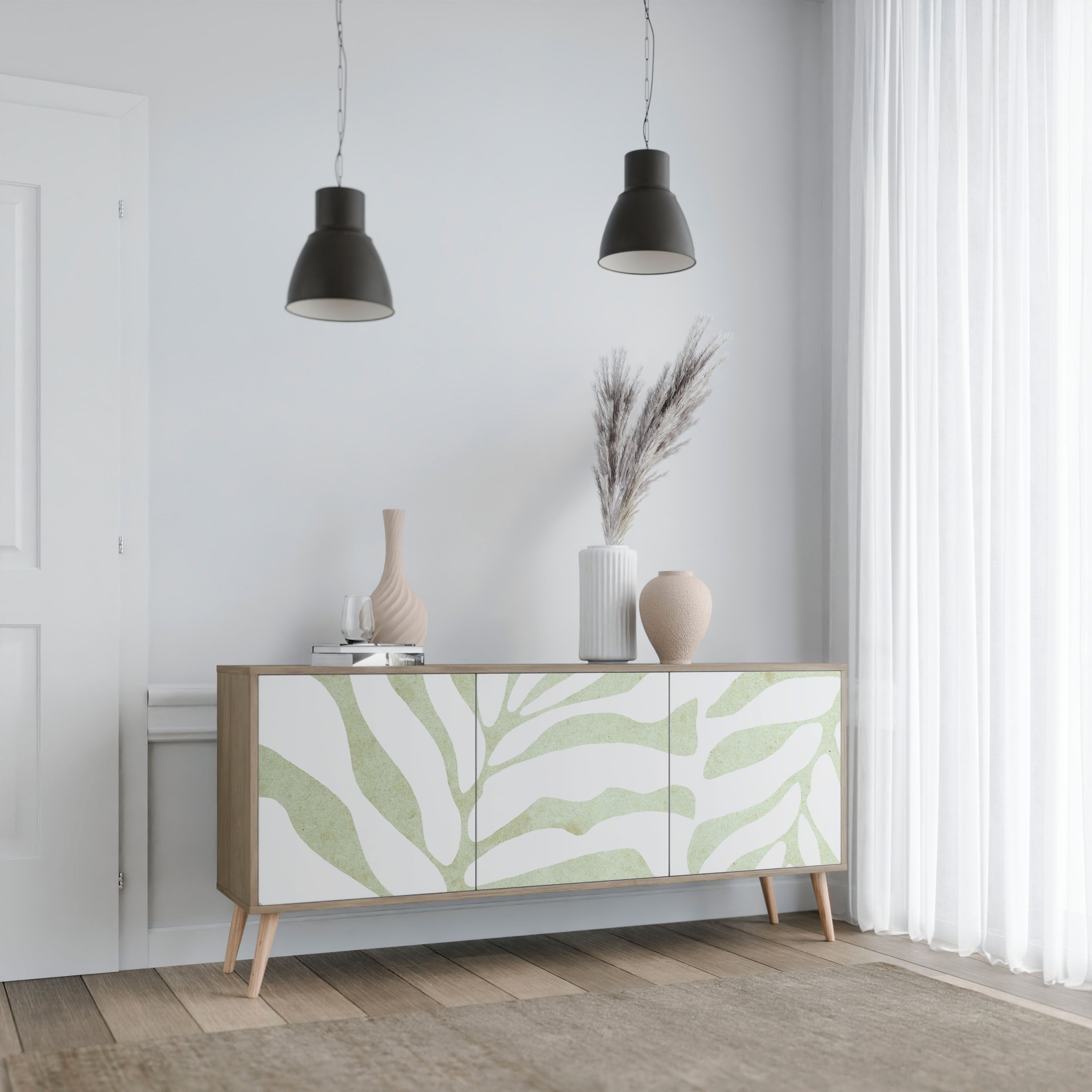 BOTANICAL SPARK 3-Door Sideboard in Oak Effect