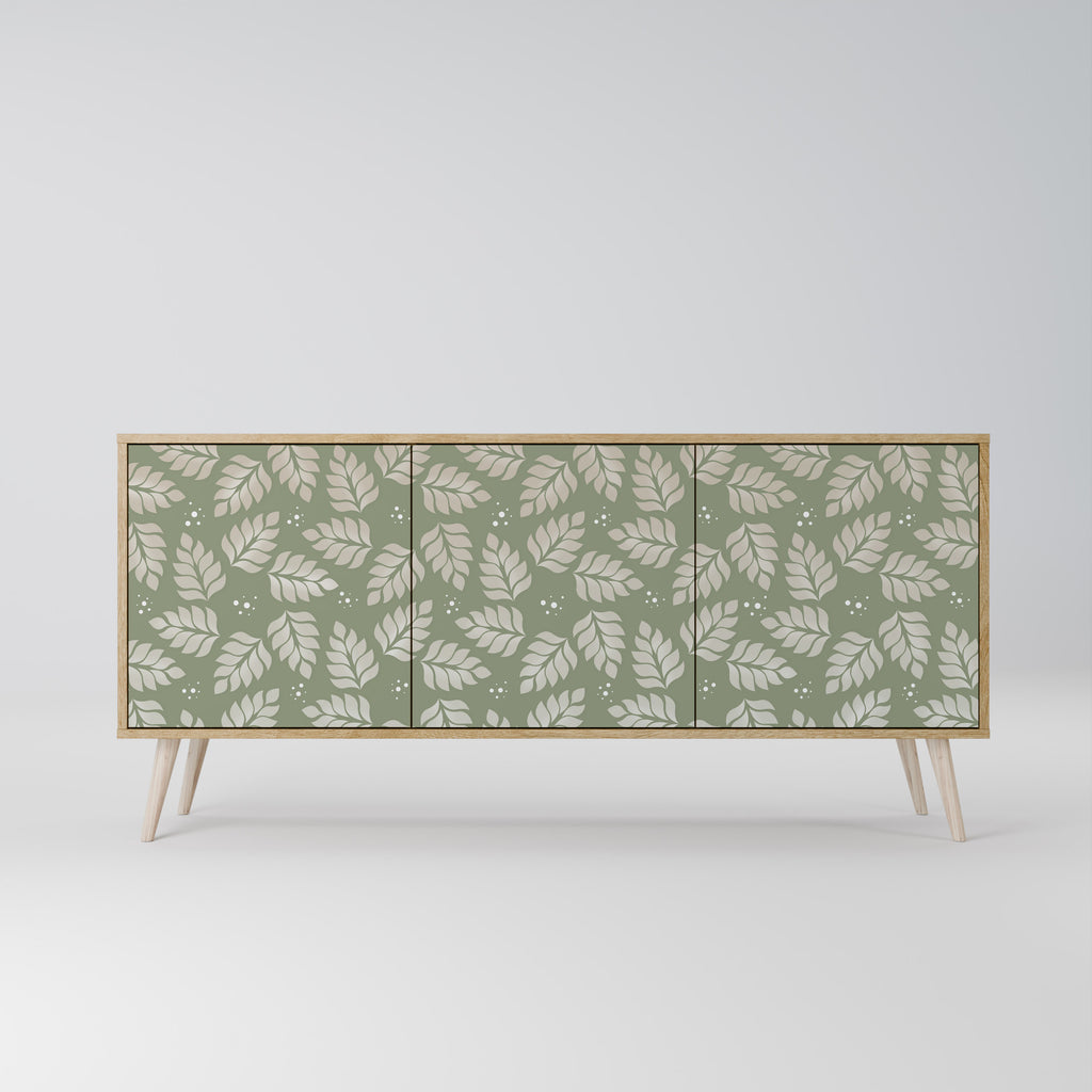 LEAVES ON GREEN 3-Door Sideboard in Oak Effect