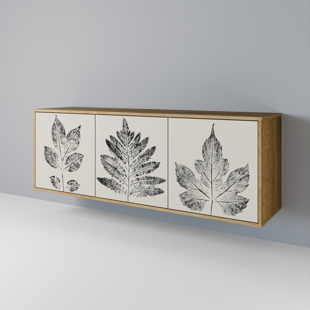 Aparador de 3 puertas con efecto roble LEAFY STAMPS