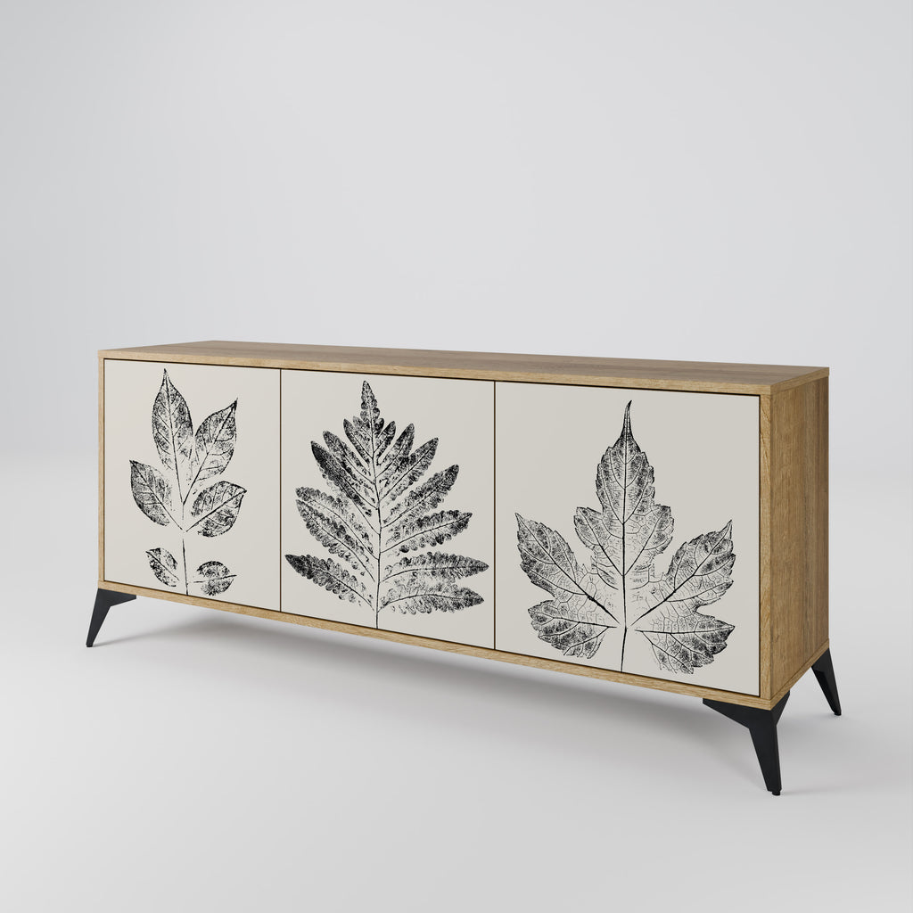 Aparador de 3 puertas con efecto roble LEAFY STAMPS