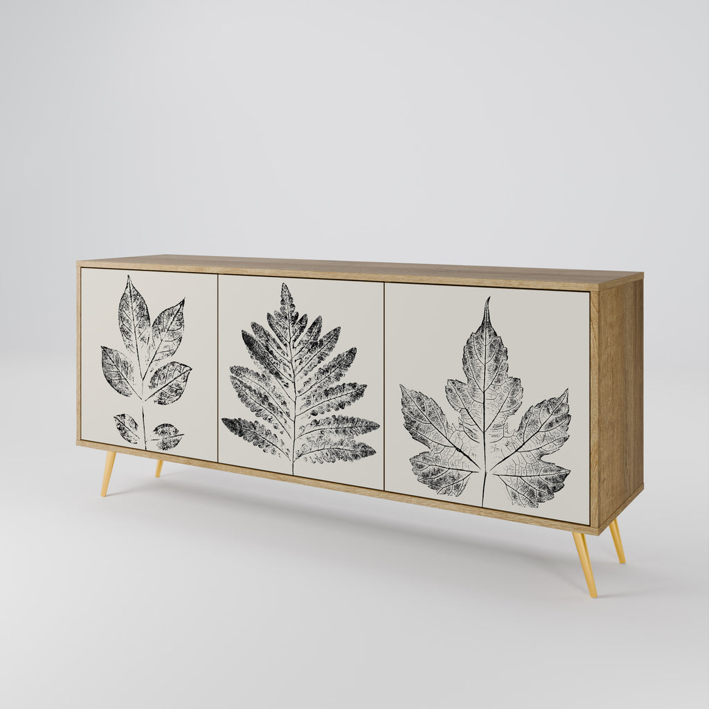 Aparador de 3 puertas con efecto roble LEAFY STAMPS