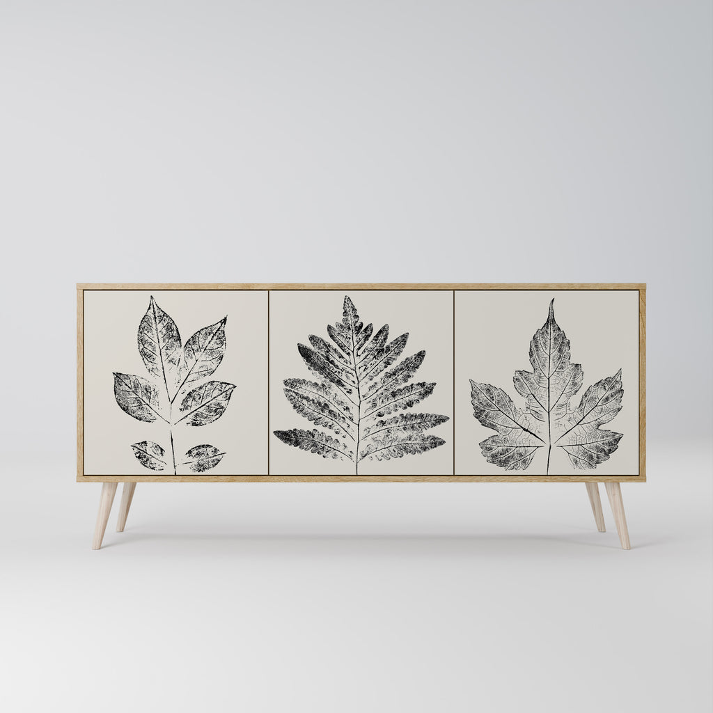 Aparador de 3 puertas con efecto roble LEAFY STAMPS