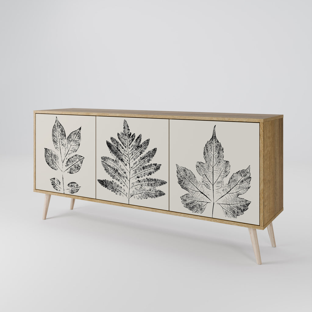 Aparador de 3 puertas con efecto roble LEAFY STAMPS