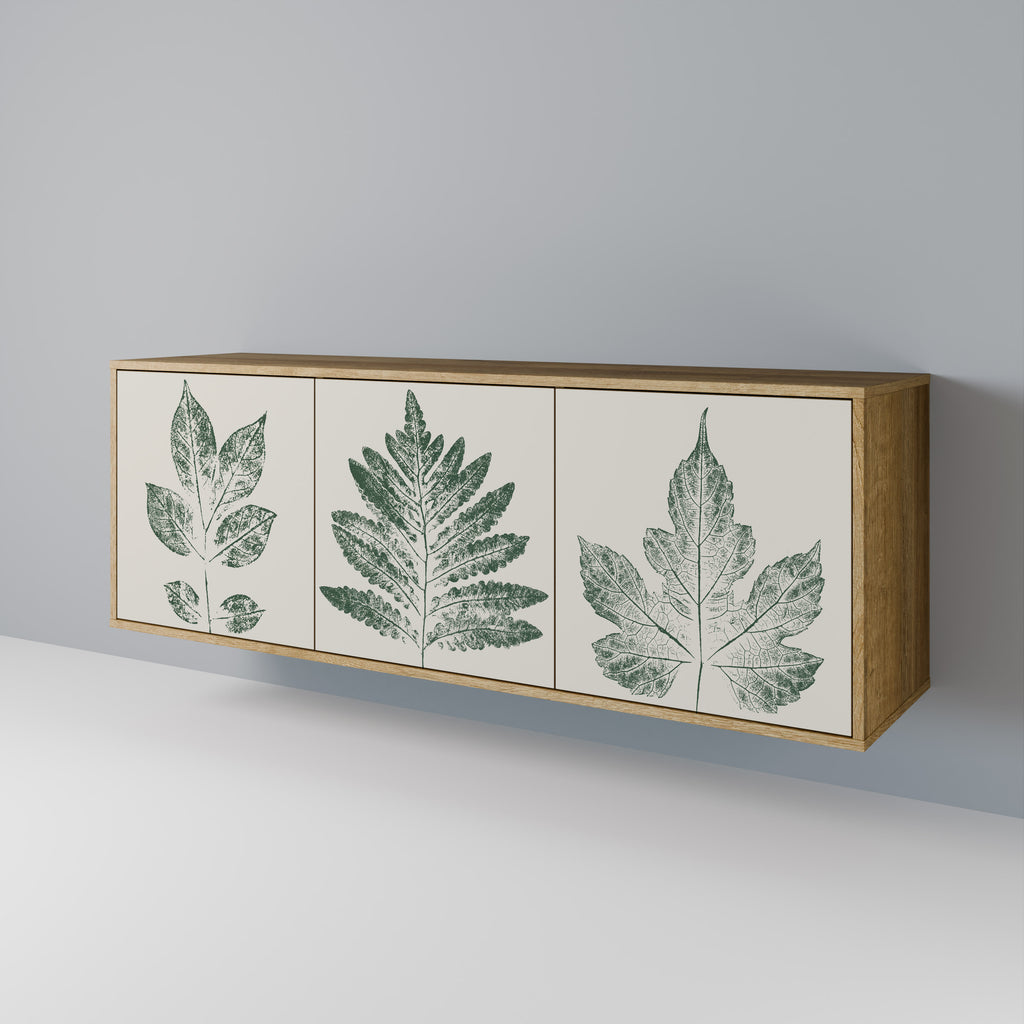 GREEN LEAFY STAMPS 3-Door Sideboard in Oak Effect