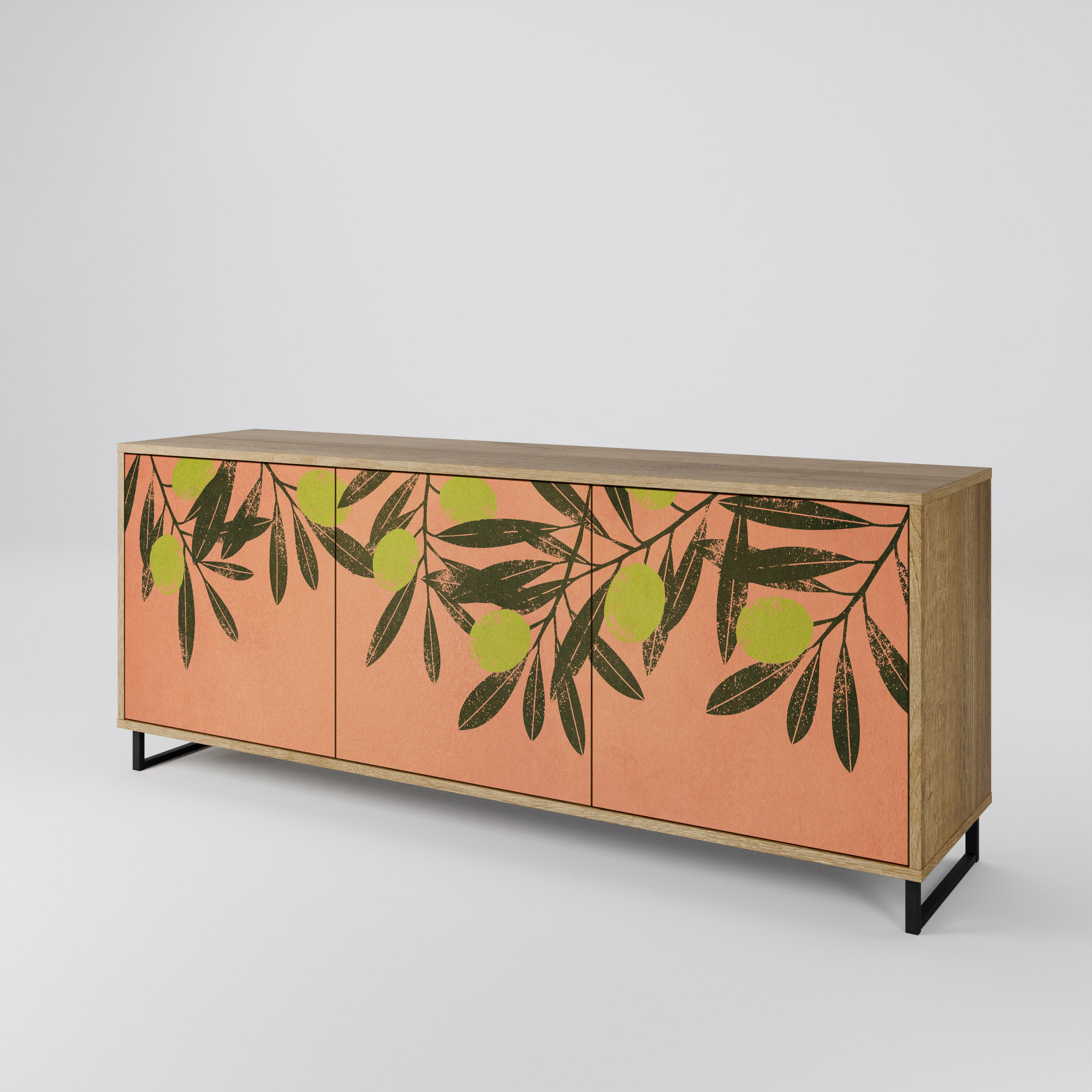 JUICY OLIVES 3-Door Sideboard in Oak Effect