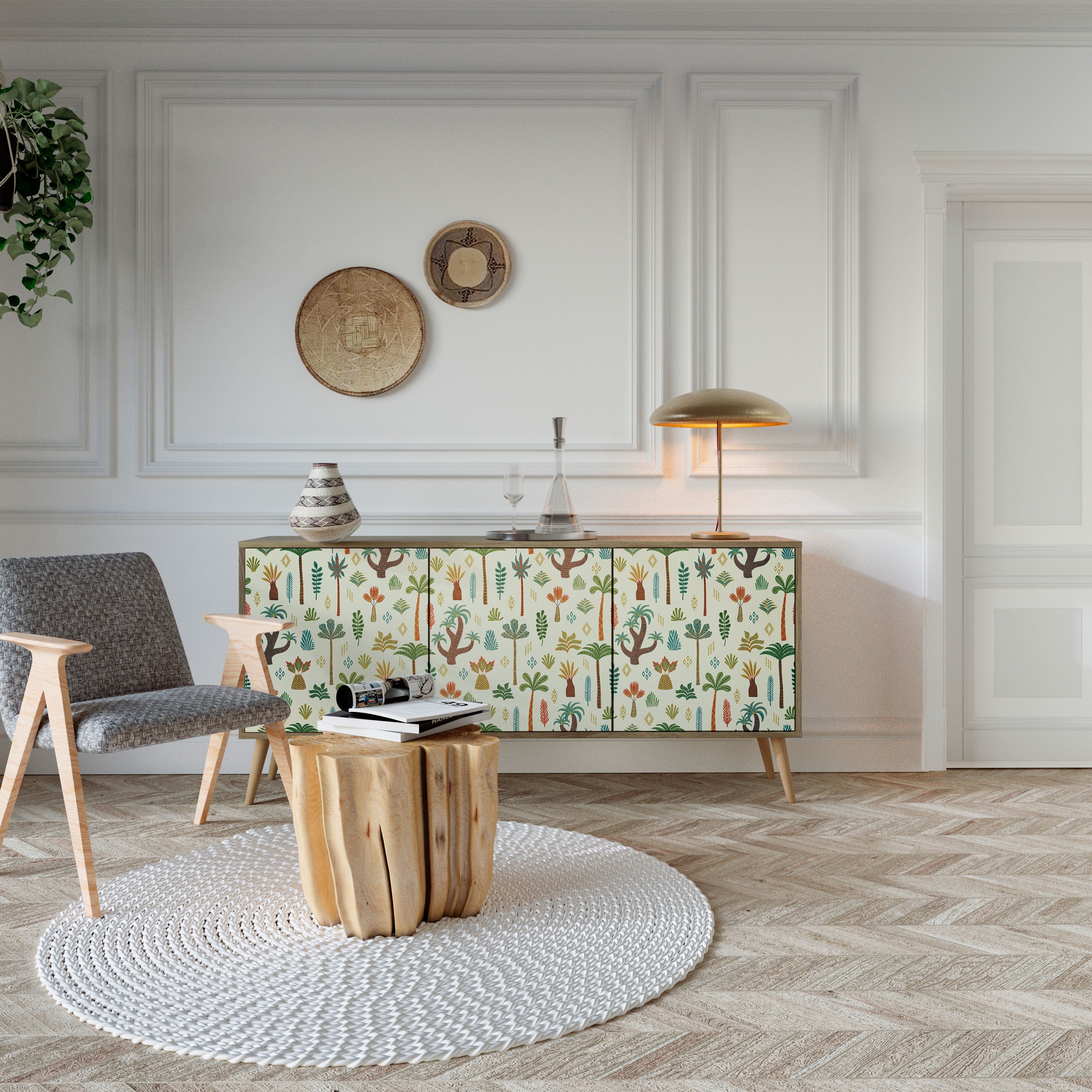 PALM SPRING 3-Door Sideboard in Oak Effect