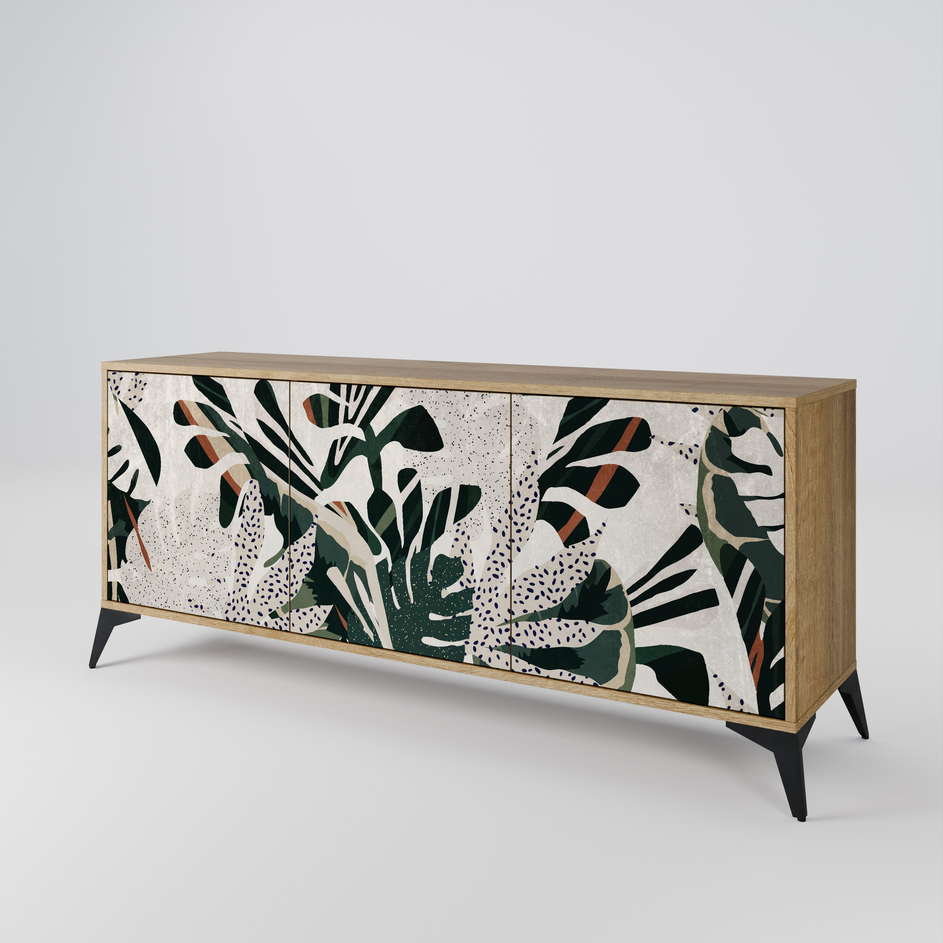 VERDURE FORMATION 3-Door Sideboard in Oak Effect