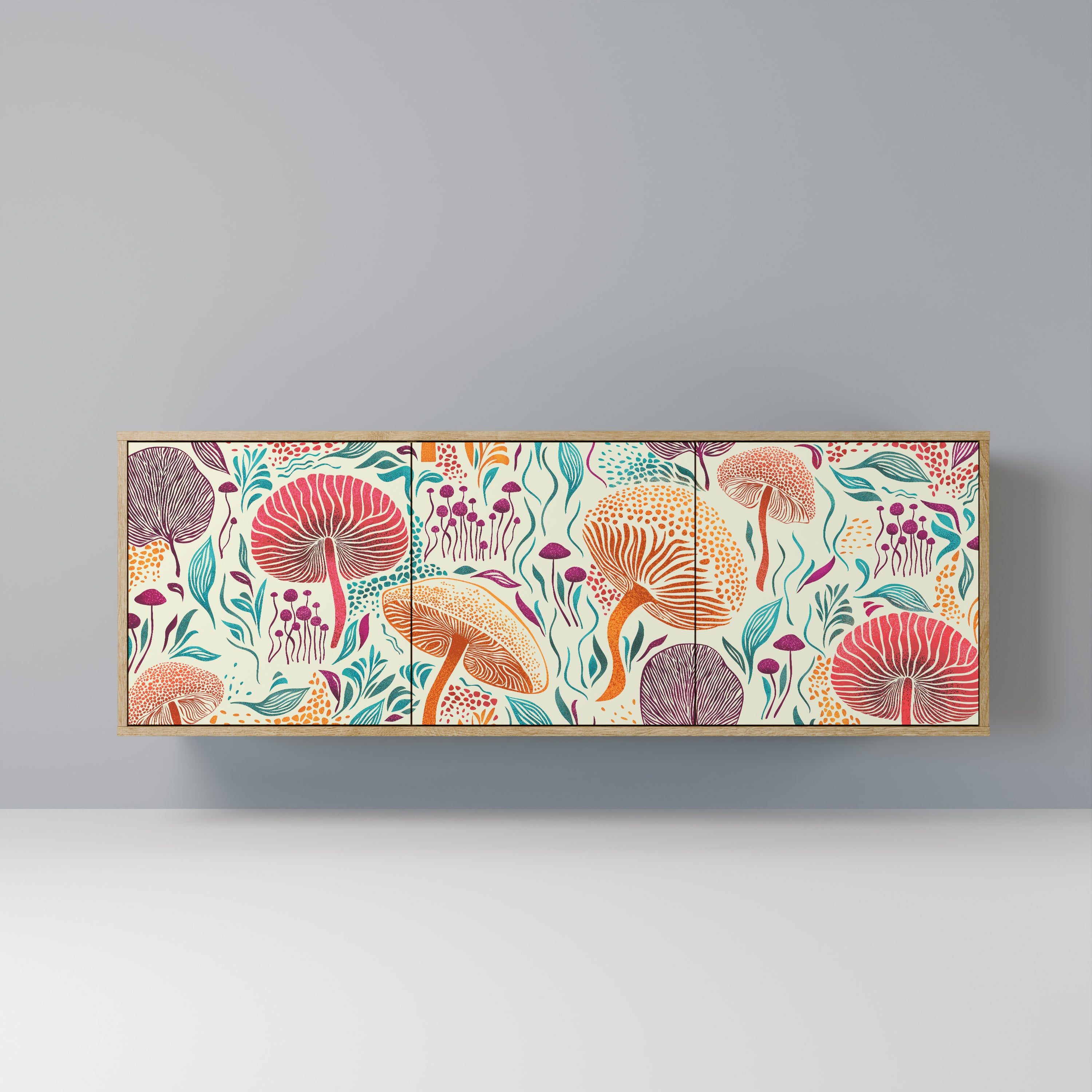 FUNGUS FANTASY 3-Door Sideboard in Oak Effect