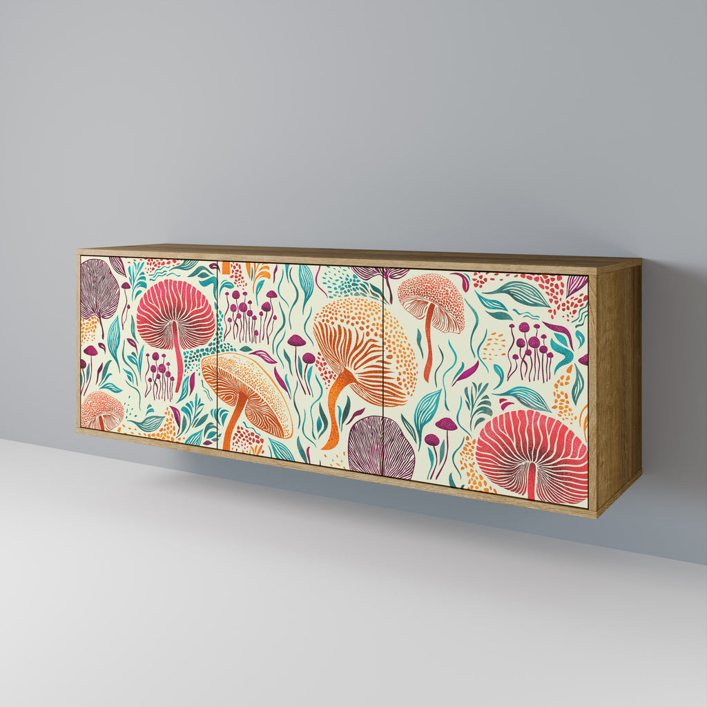 FUNGUS FANTASY 3-Door Sideboard in Oak Effect