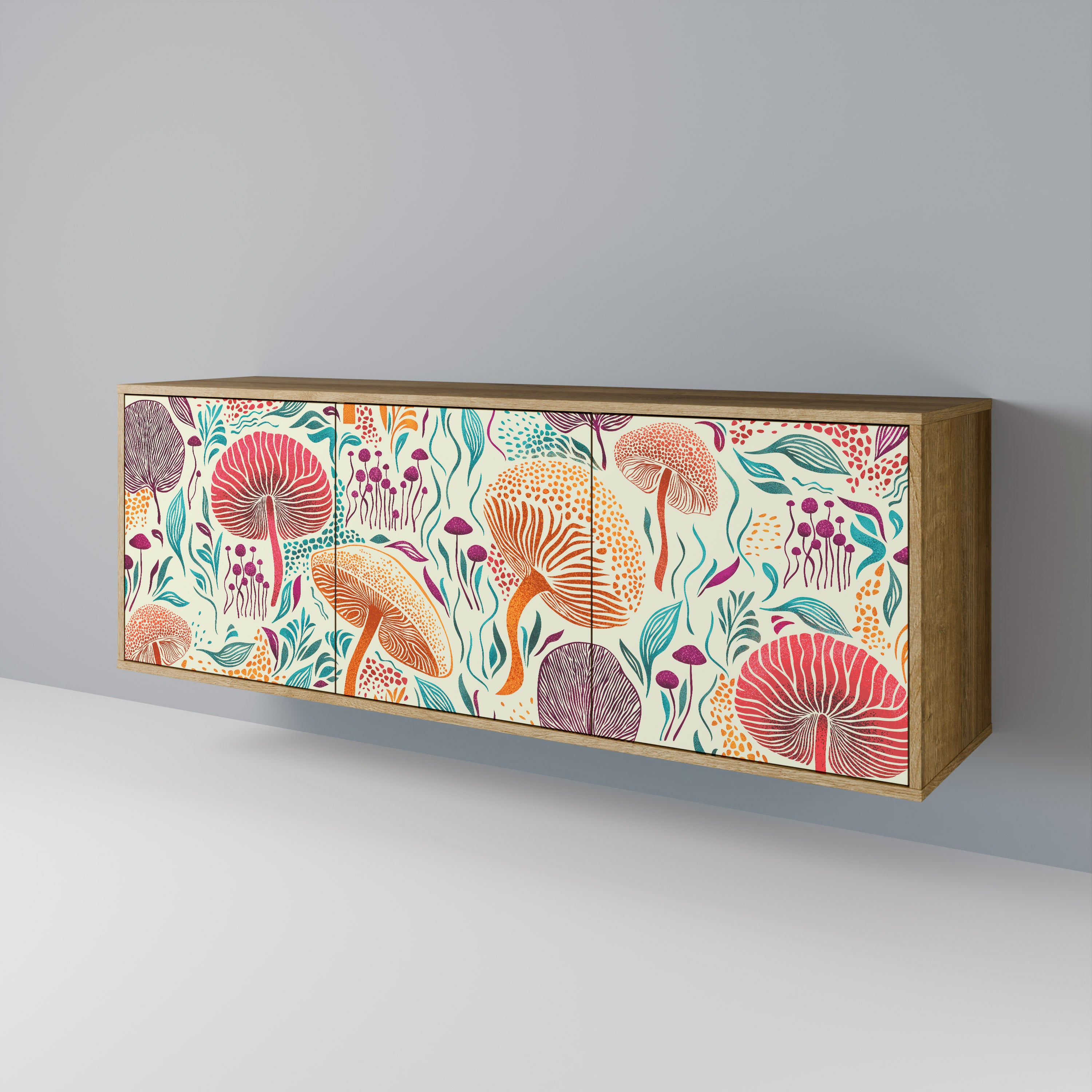 FUNGUS FANTASY 3-Door Sideboard in Oak Effect