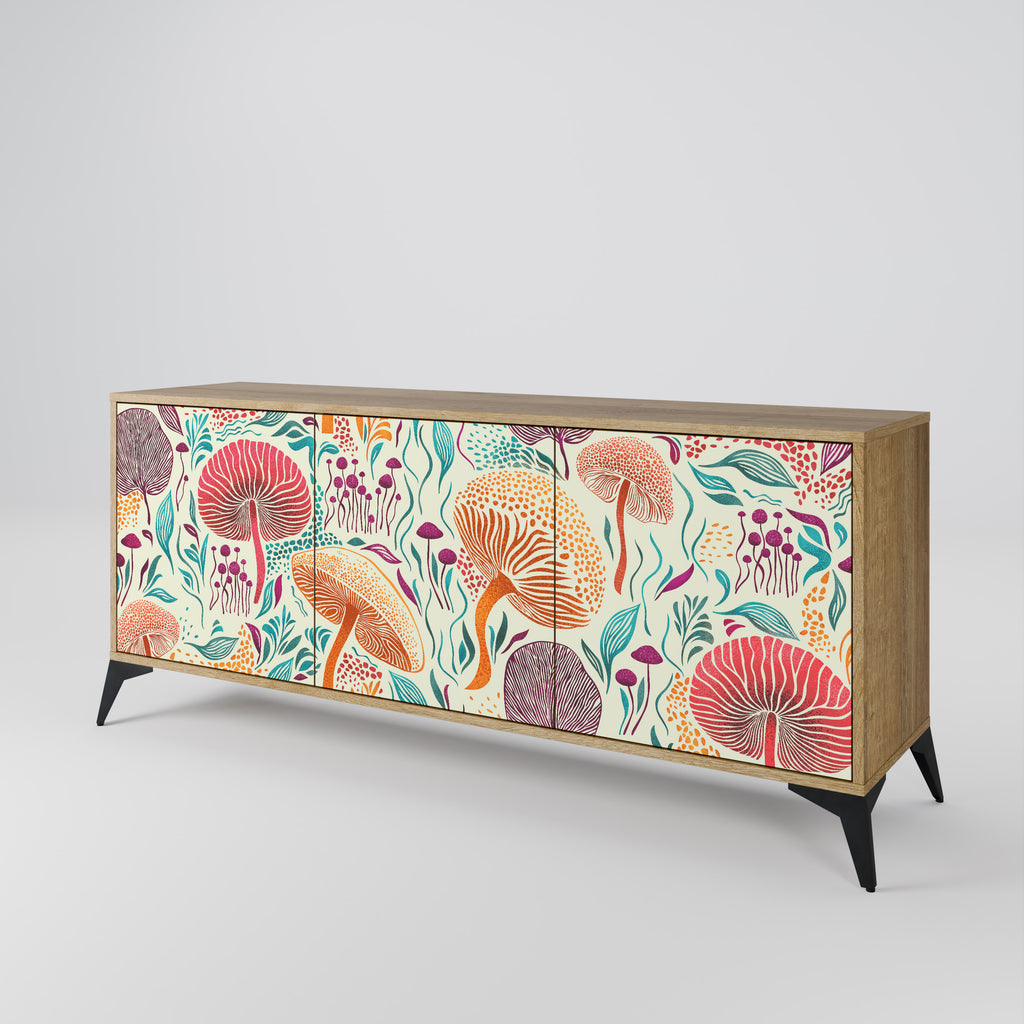 FUNGUS FANTASY 3-Door Sideboard in Oak Effect
