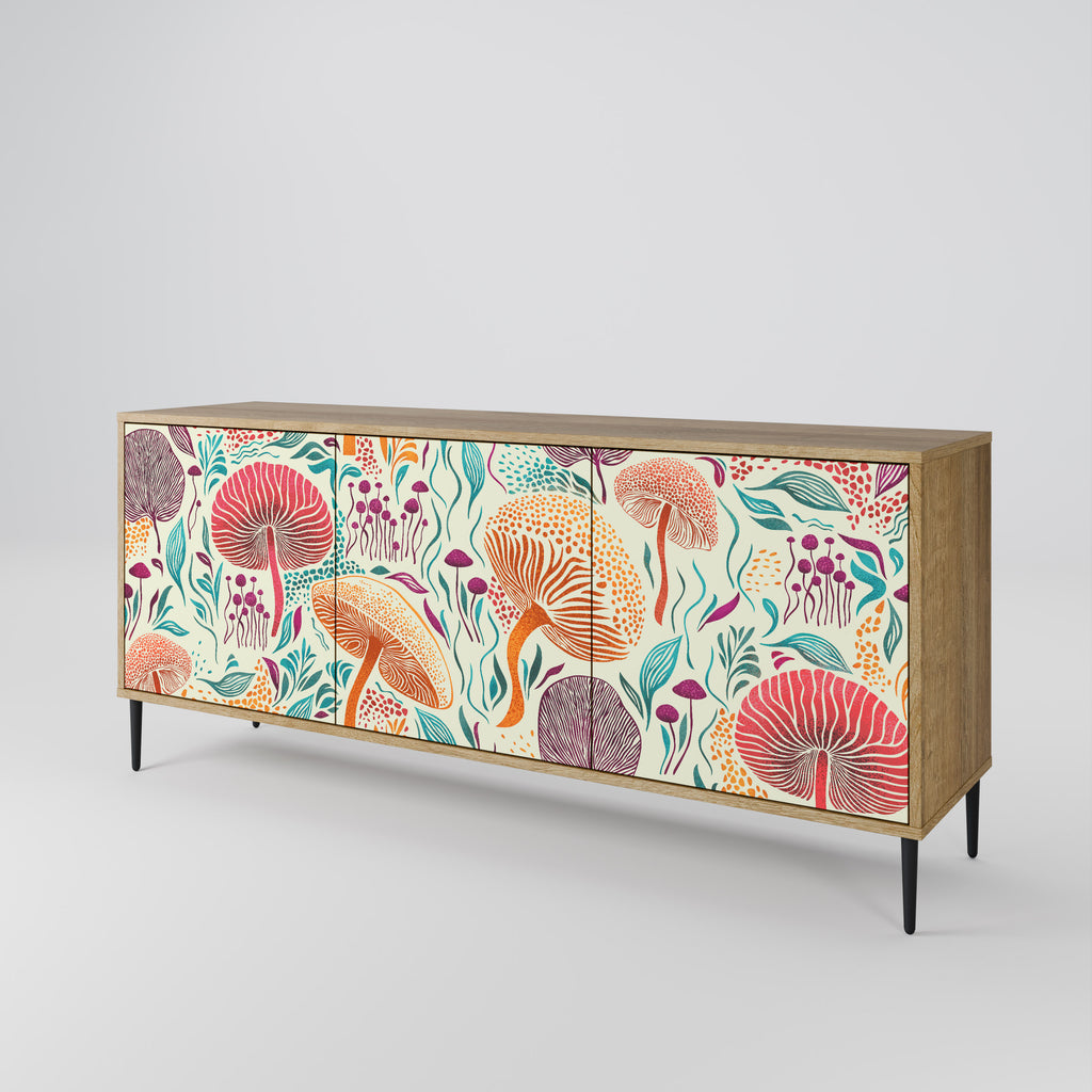 FUNGUS FANTASY 3-Door Sideboard in Oak Effect