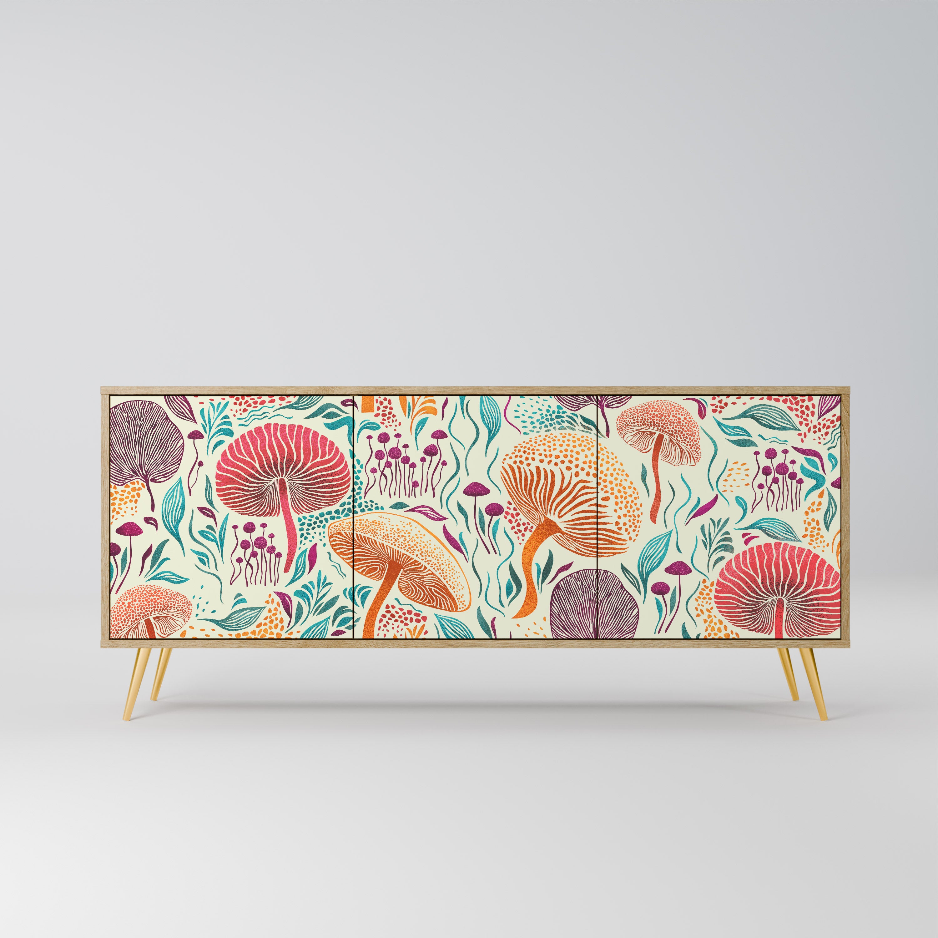 FUNGUS FANTASY 3-Door Sideboard in Oak Effect