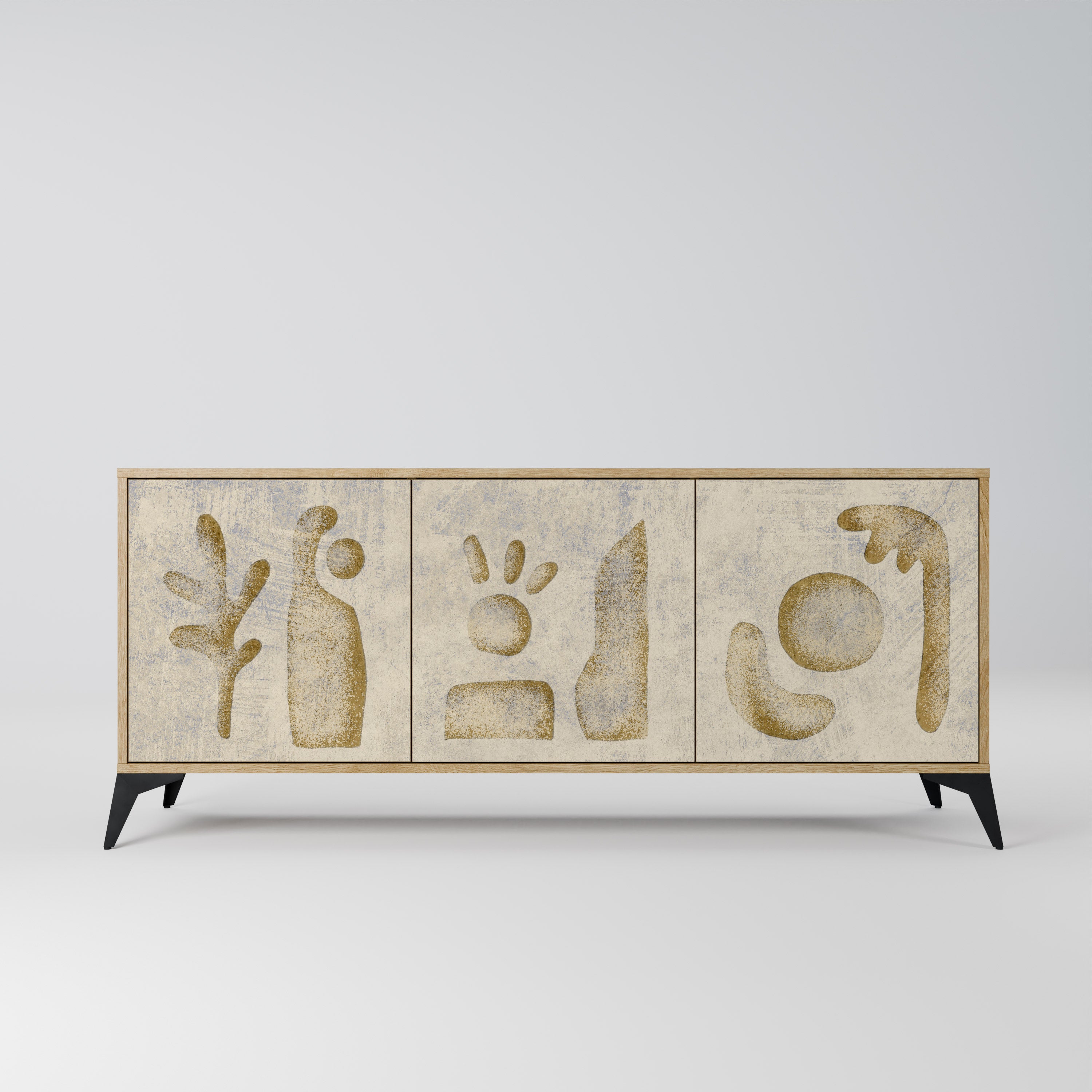 SAND SCULPTURES 3-Door Sideboard in Oak Effect