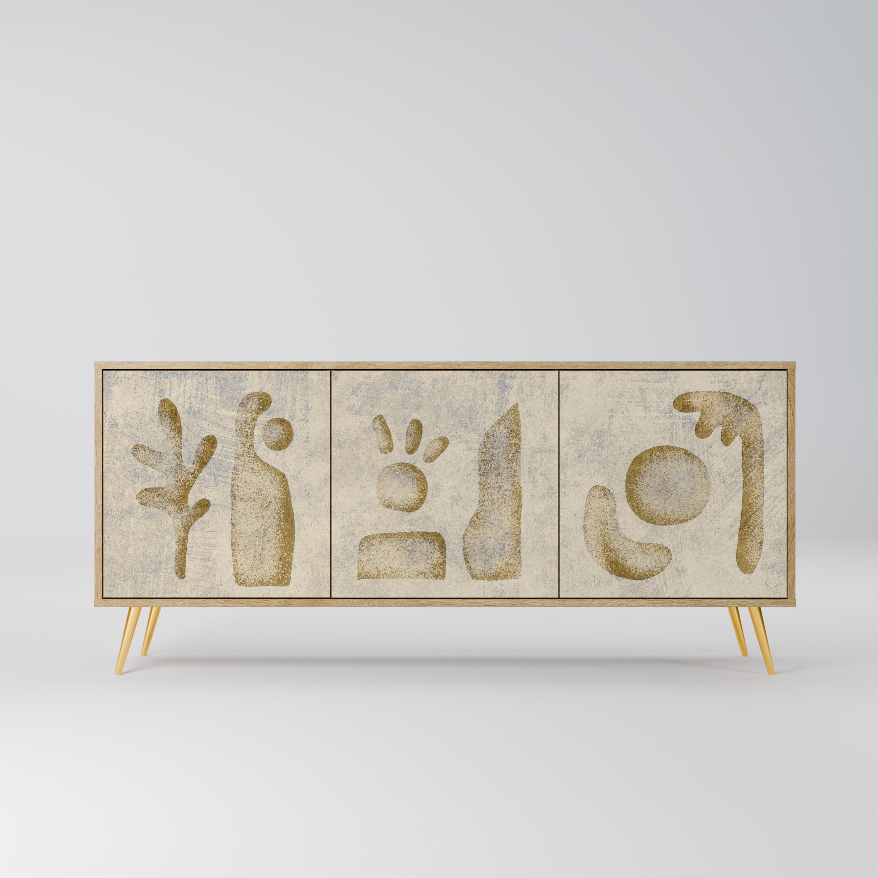 SAND SCULPTURES 3-Door Sideboard in Oak Effect