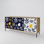 CITRUS BLACK AND WHITE Aparador de 3 Puertas en Efecto Roble