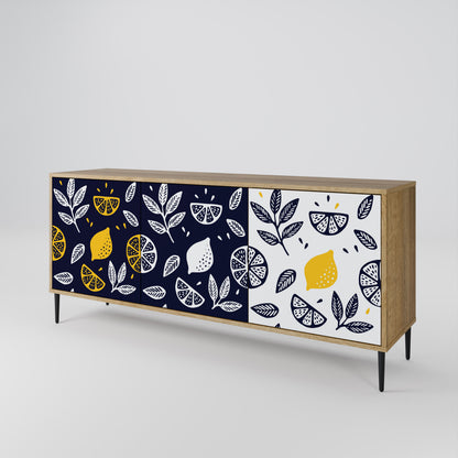 CITRUS BLACK AND WHITE Aparador de 3 Puertas