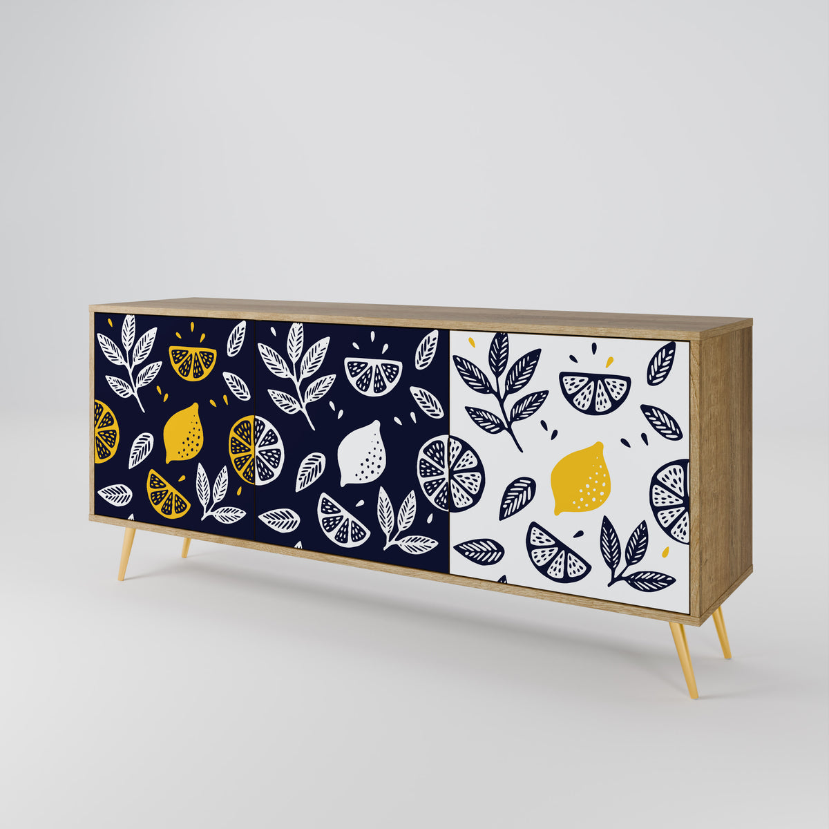 CITRUS BLACK AND WHITE Aparador de 3 Puertas