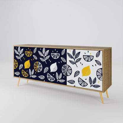 CITRUS BLACK AND WHITE Aparador de 3 Puertas