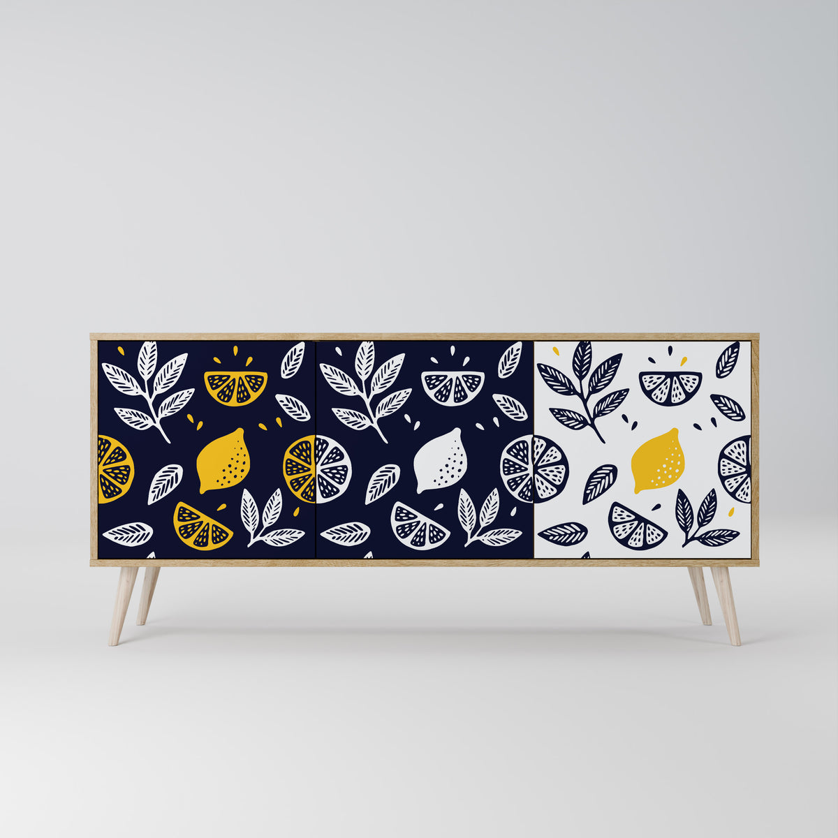CITRUS BLACK AND WHITE Aparador de 3 Puertas