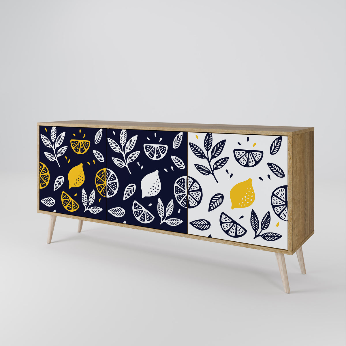 CITRUS BLACK AND WHITE Aparador de 3 Puertas