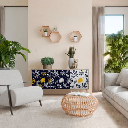 CITRUS BLACK AND WHITE Aparador de 3 Puertas