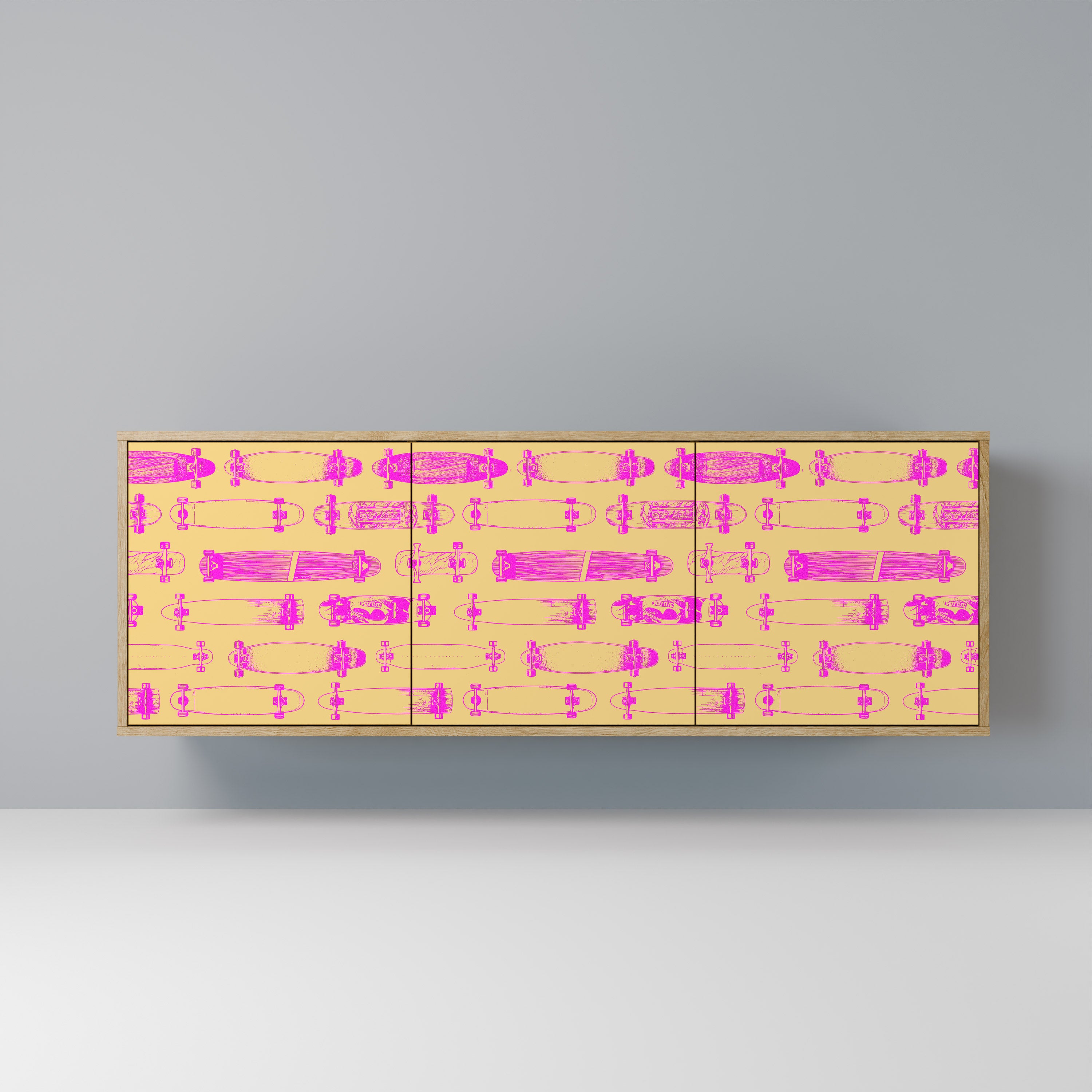 SKATEBOARD ARTISTRY 3-Door Sideboard in Oak Effect