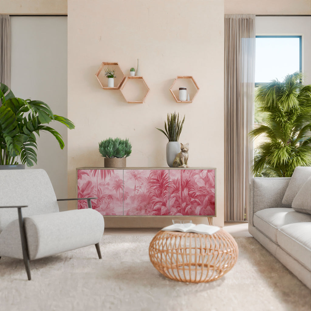 Aparador SWEET TROPICS de 3 puertas con efecto roble