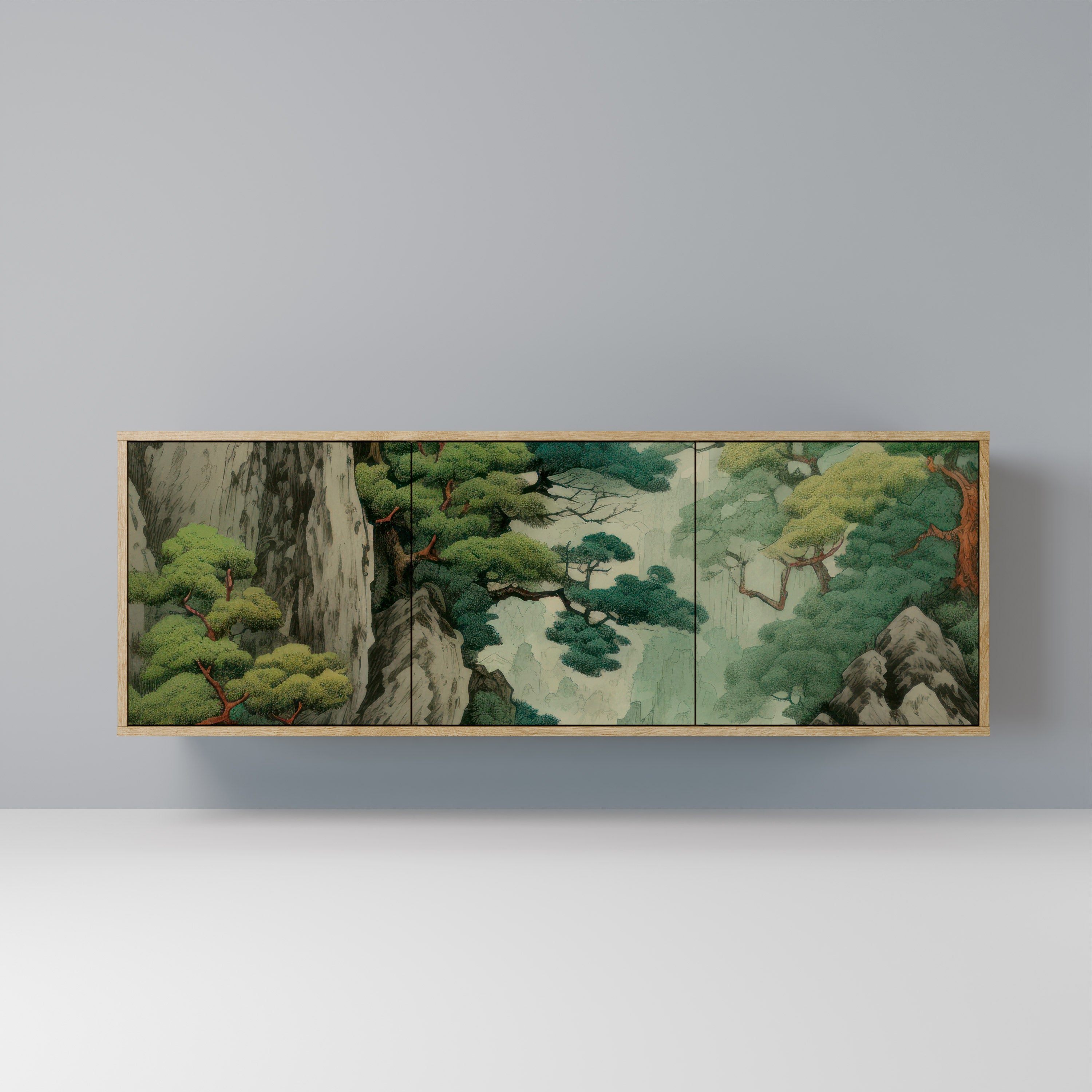 VERDURE ABYSS 3-Door Sideboard in Oak Effect