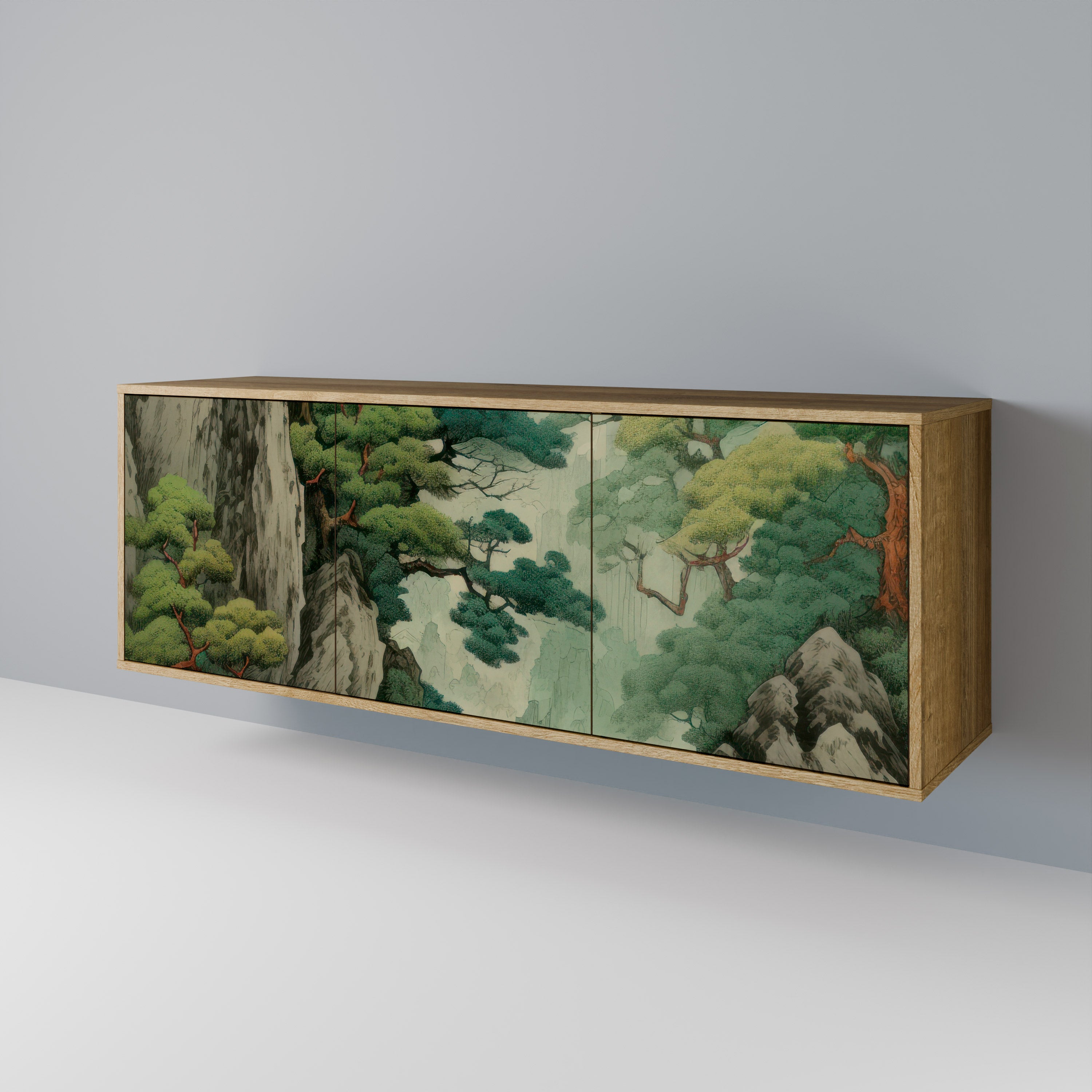 VERDURE ABYSS 3-Door Sideboard in Oak Effect