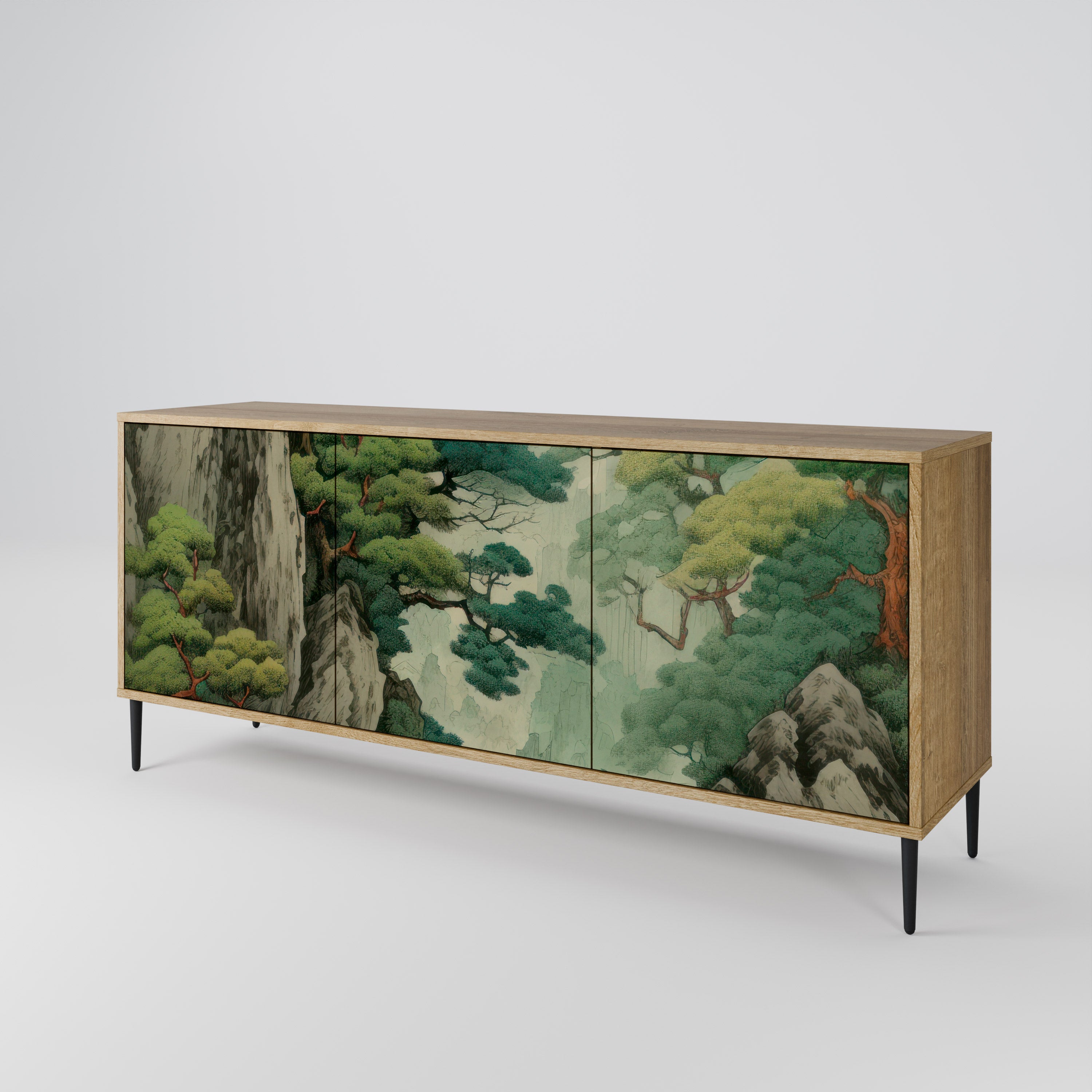 VERDURE ABYSS 3-Door Sideboard in Oak Effect