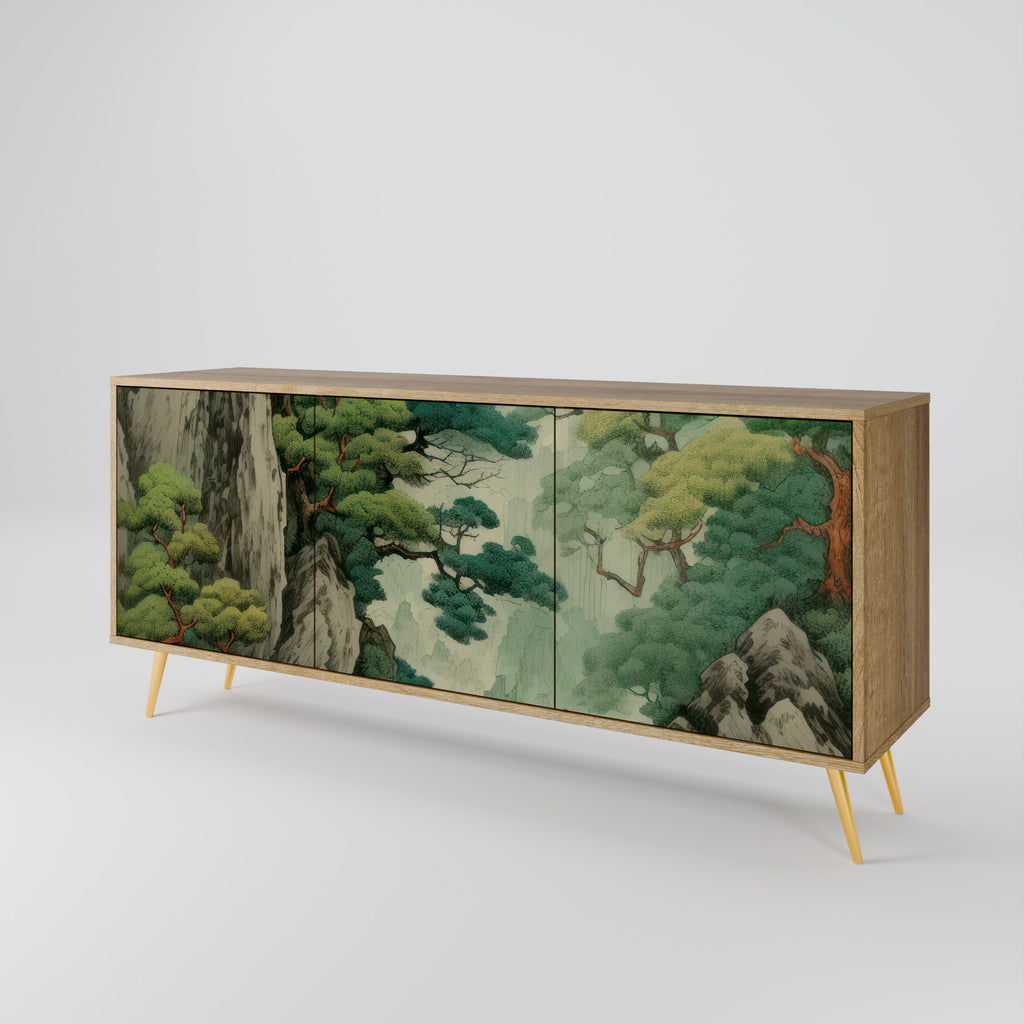 VERDURE ABYSS 3-Door Sideboard in Oak Effect