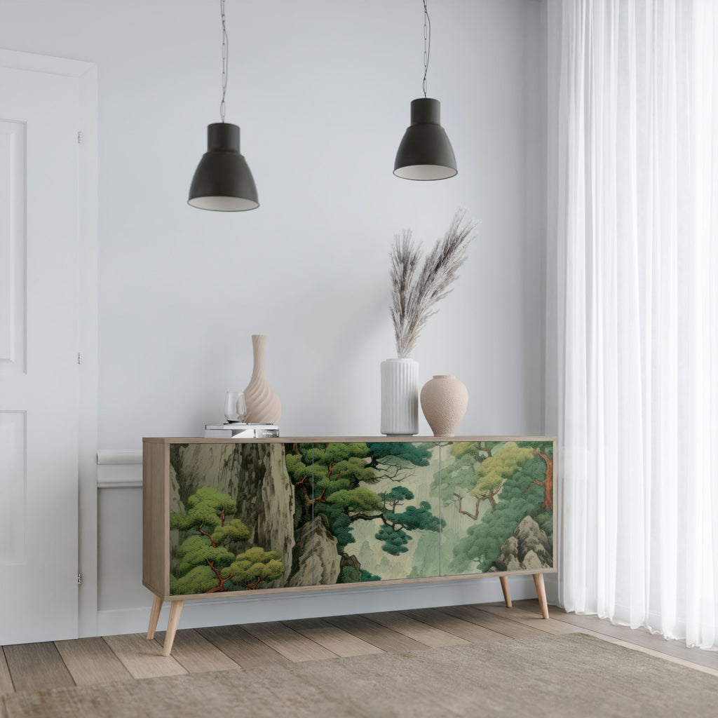 VERDURE ABYSS 3-Door Sideboard in Oak Effect