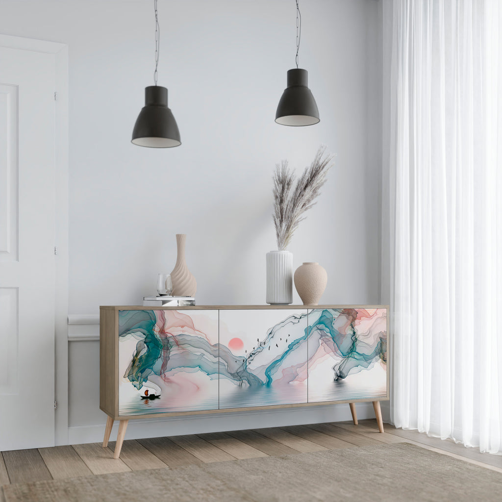 VELVET CROSSING 3-Door Sideboard in Oak Effect