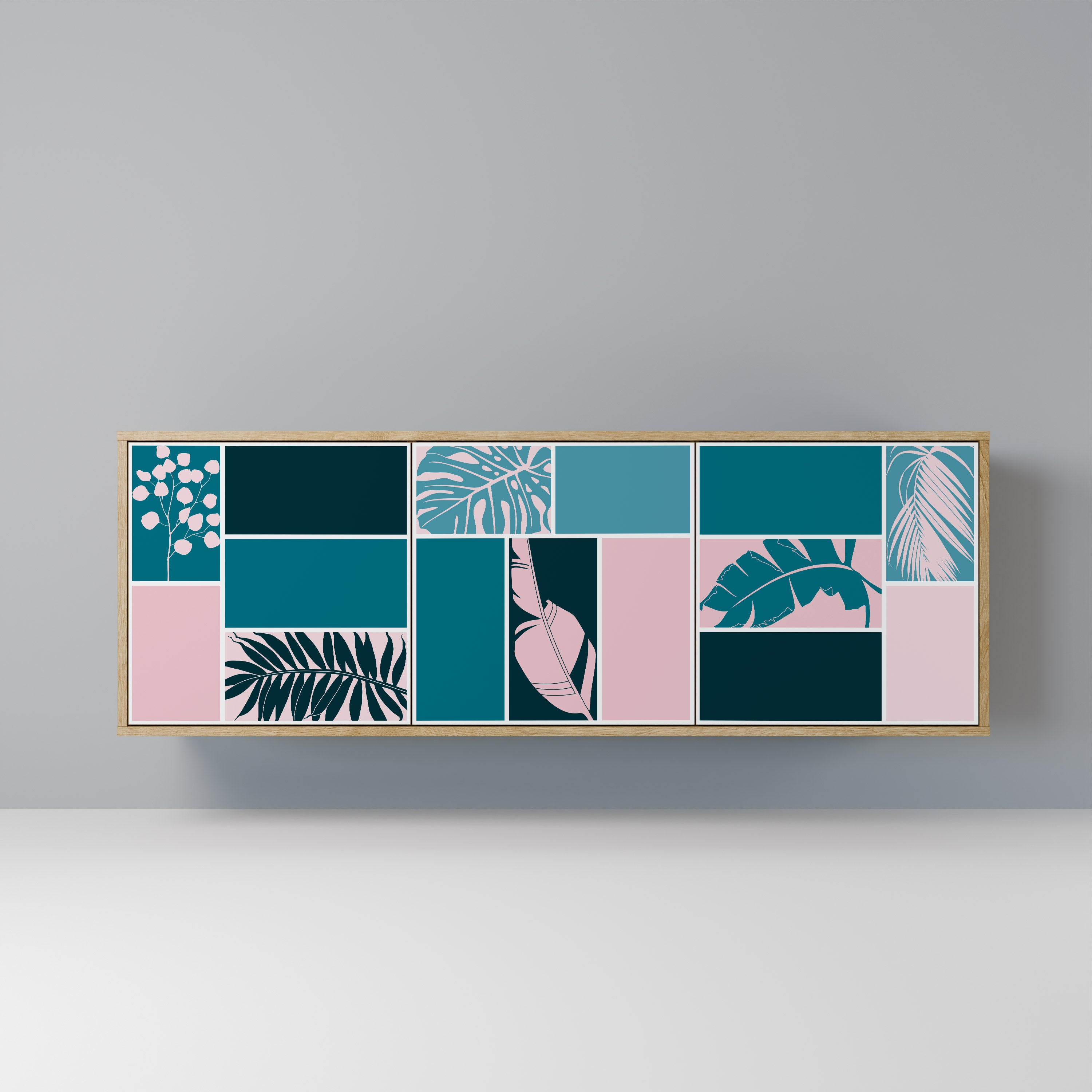 COMBINATION OF SHAPES 3-Door Sideboard in Oak Effect