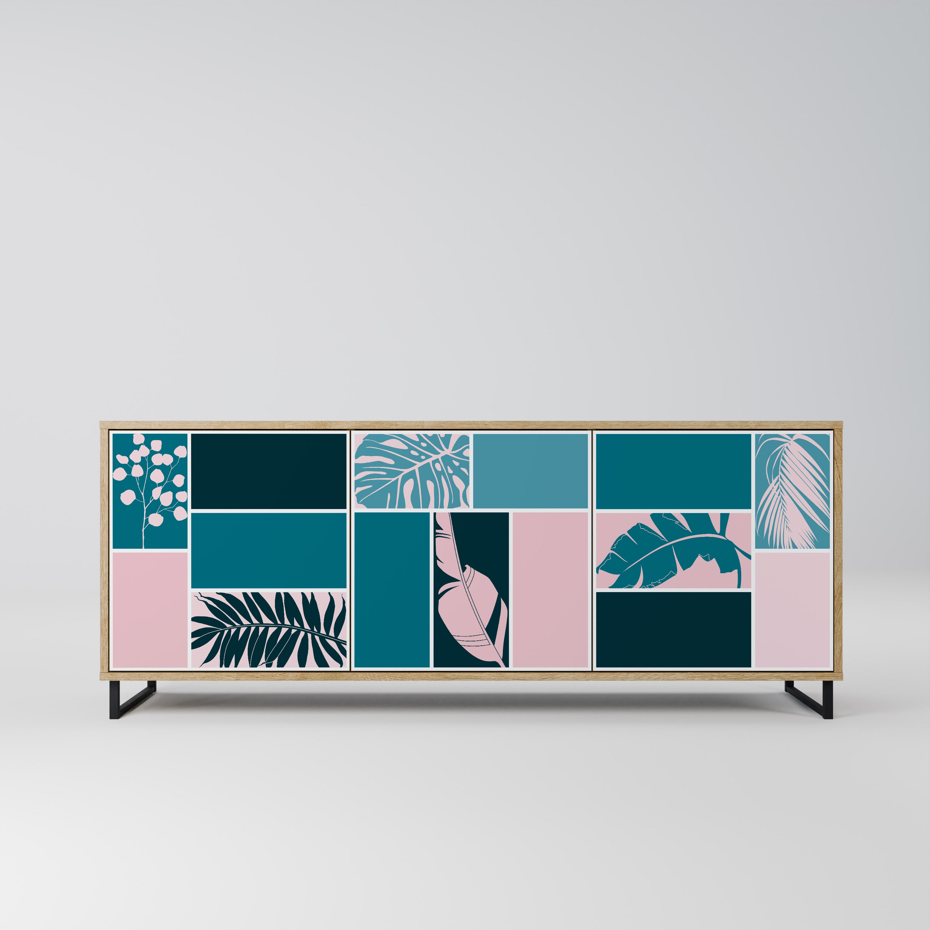 COMBINATION OF SHAPES 3-Door Sideboard in Oak Effect