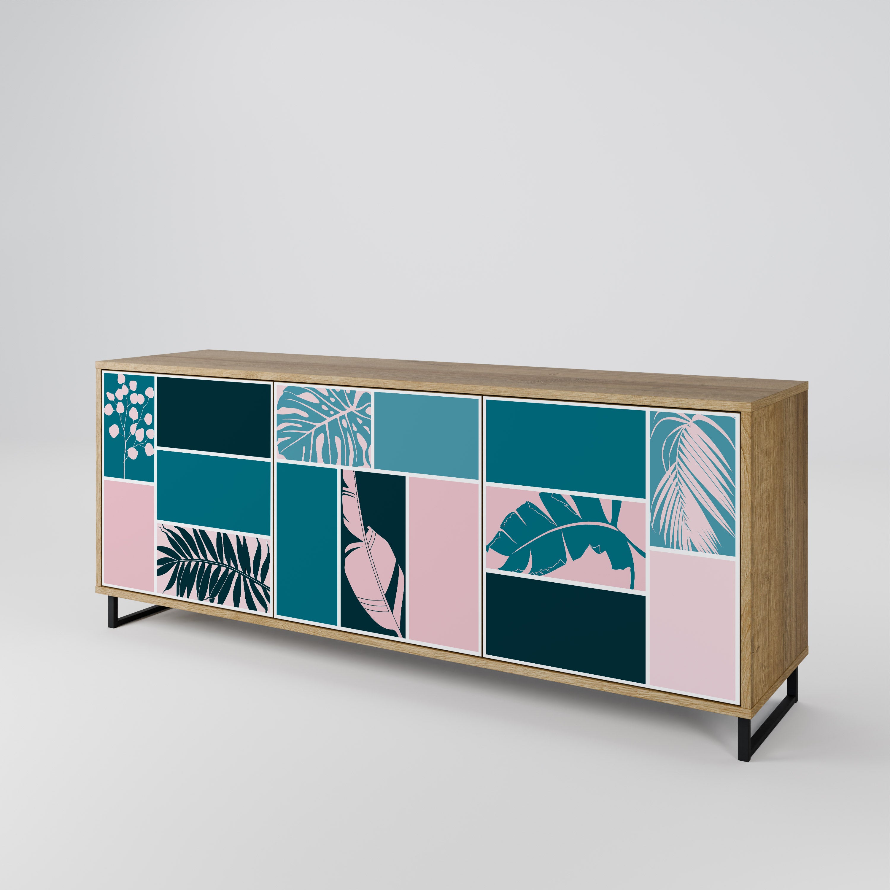 COMBINATION OF SHAPES 3-Door Sideboard in Oak Effect